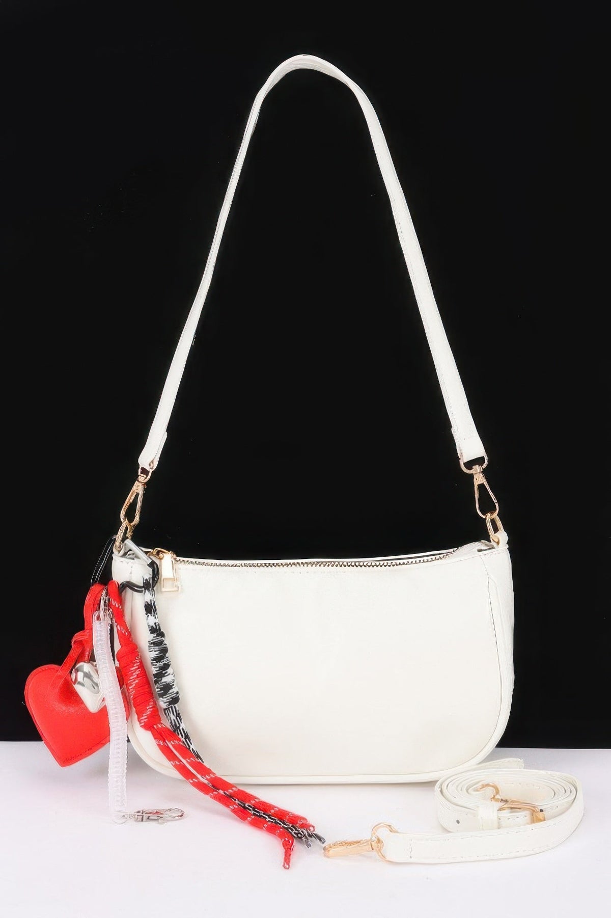 Decorative Charm Accent Shoulder Bag