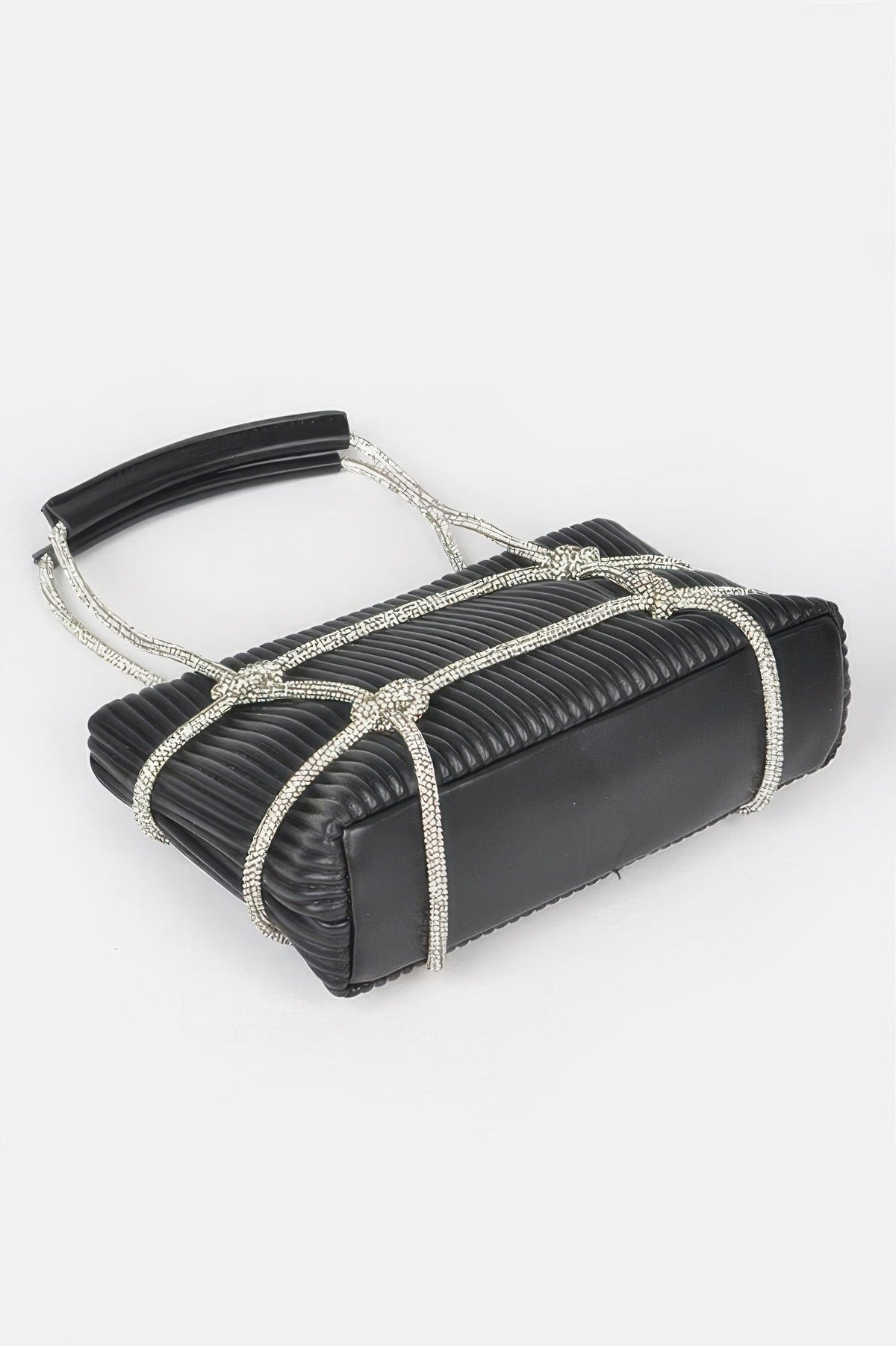 Rhinestone Strap Zip Clutch Bag