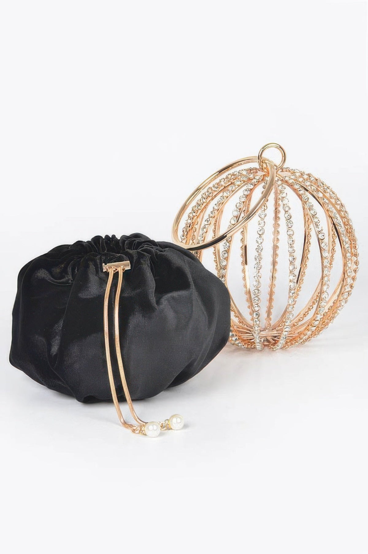 Rhinestone Round Cage Party Bag