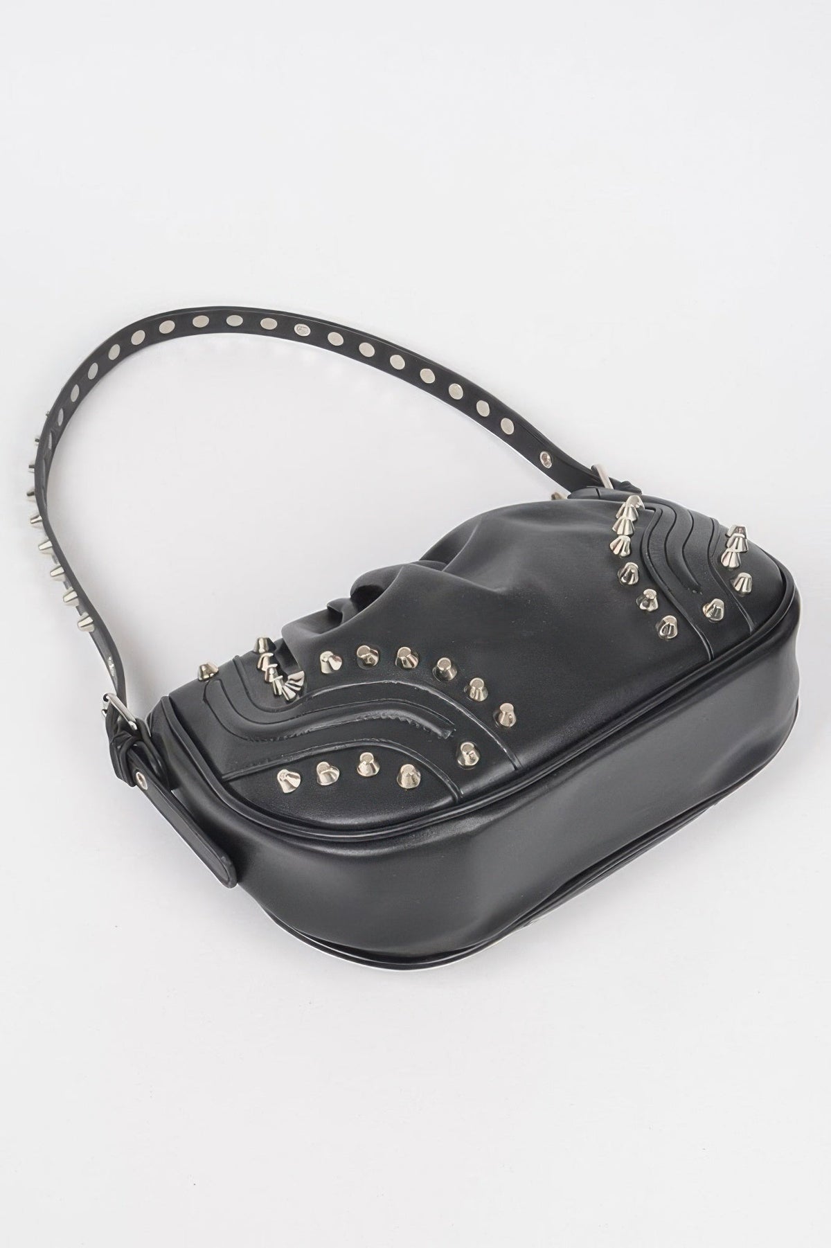 Faux Leather Stud Shoulder Bag