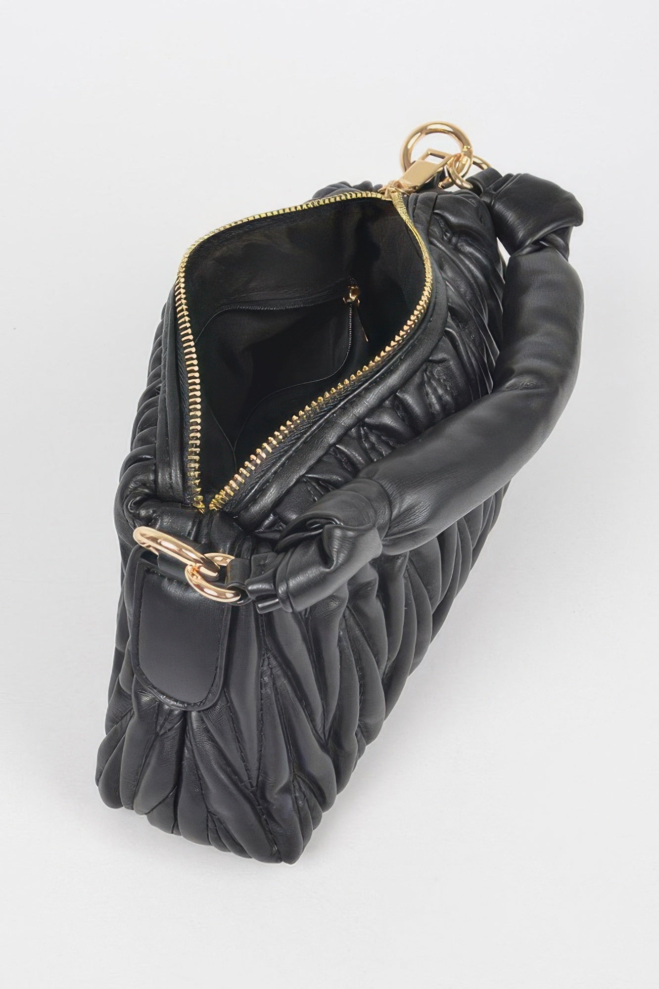 Quilted Faux Leather Top Handle Bag