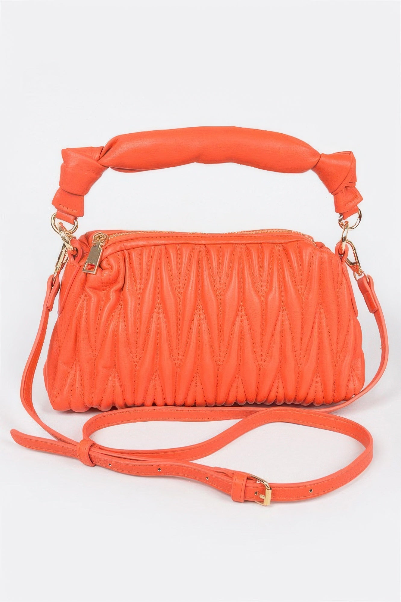 Quilted Faux Leather Top Handle Bag