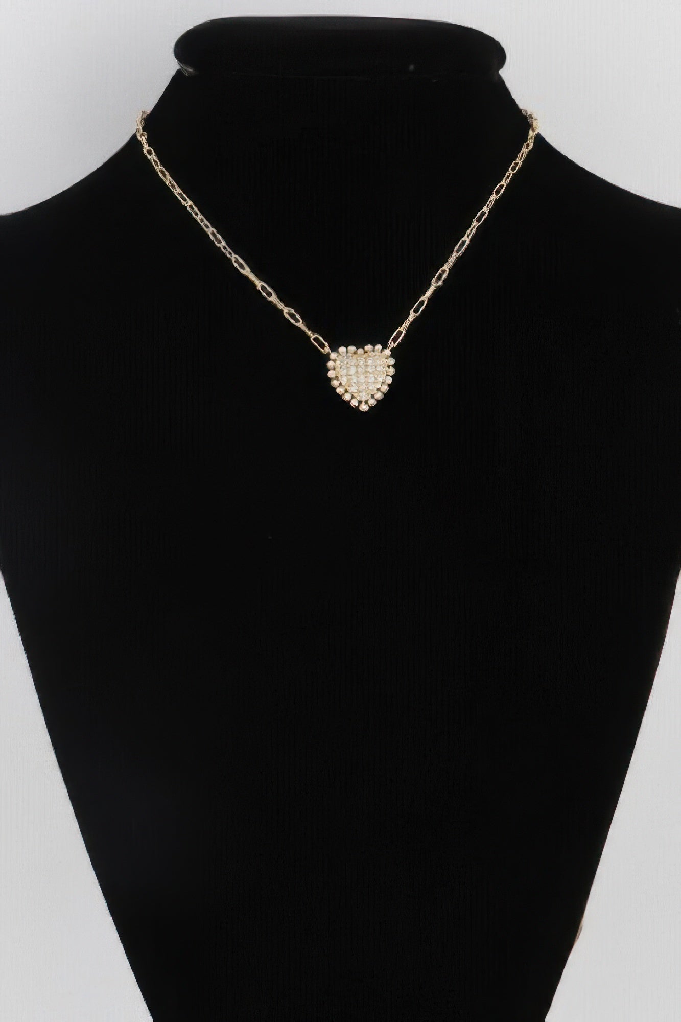 Rhinestone Heart Chain Necklace