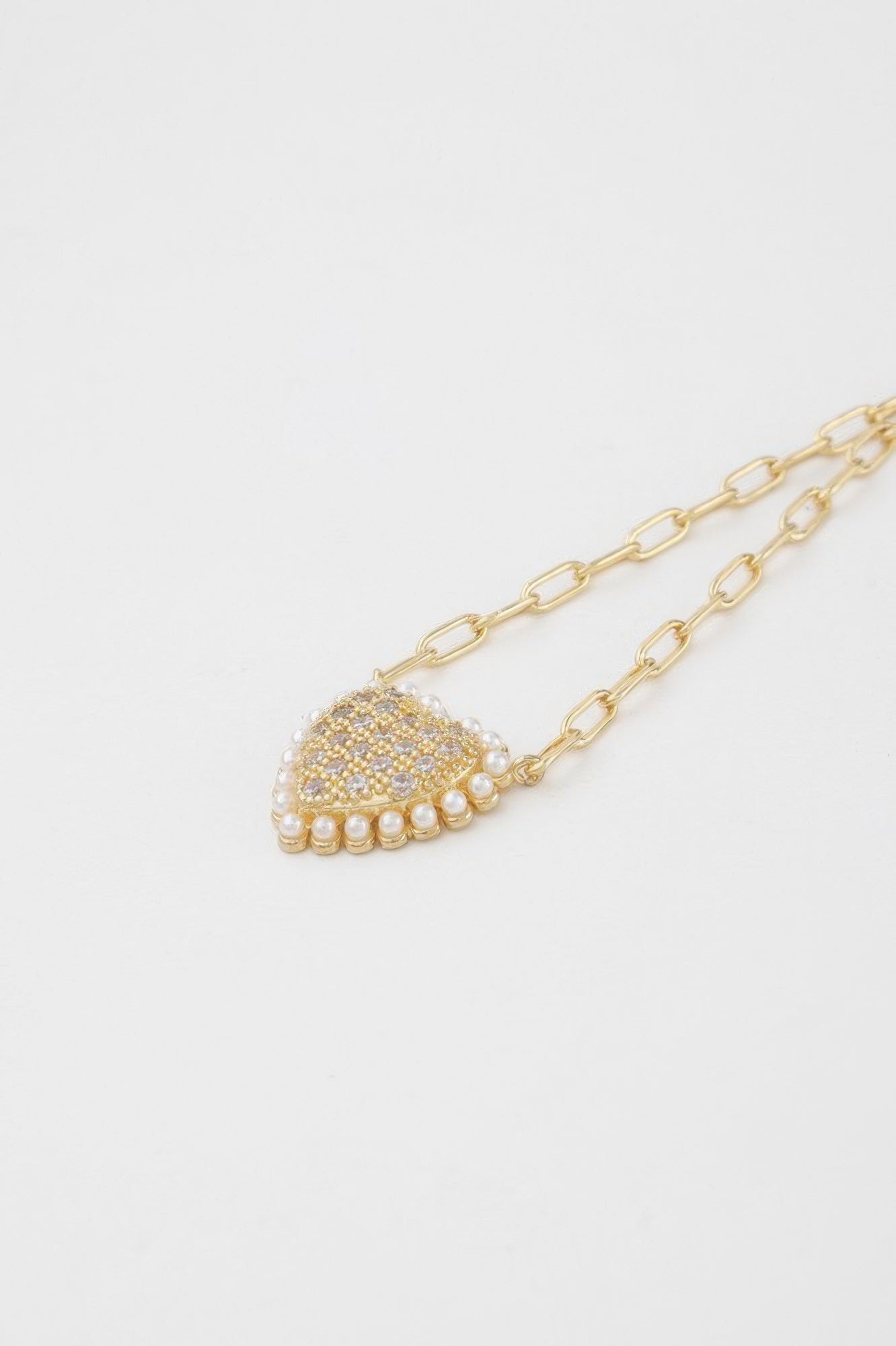 Rhinestone Heart Chain Necklace