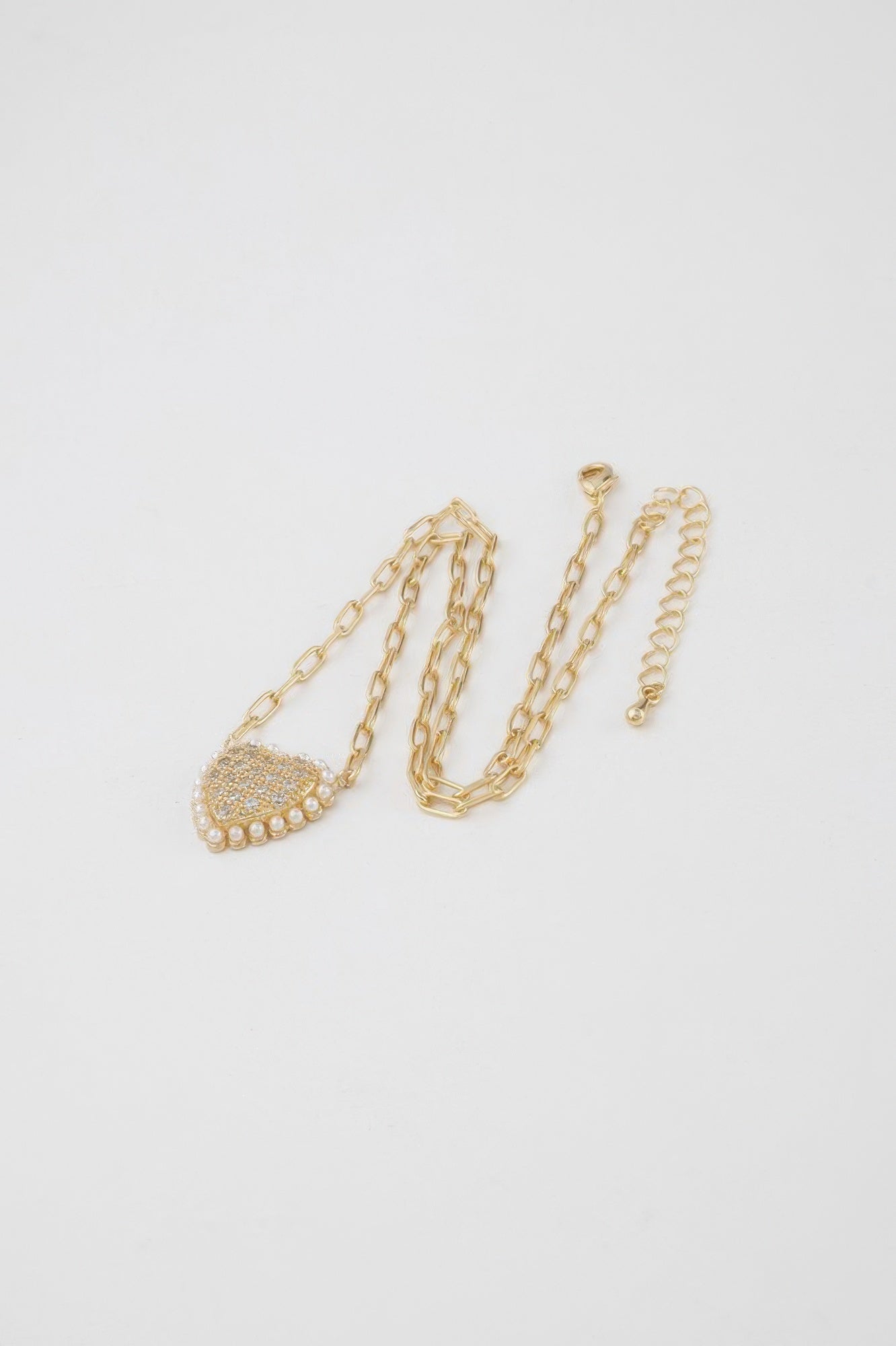 Rhinestone Heart Chain Necklace