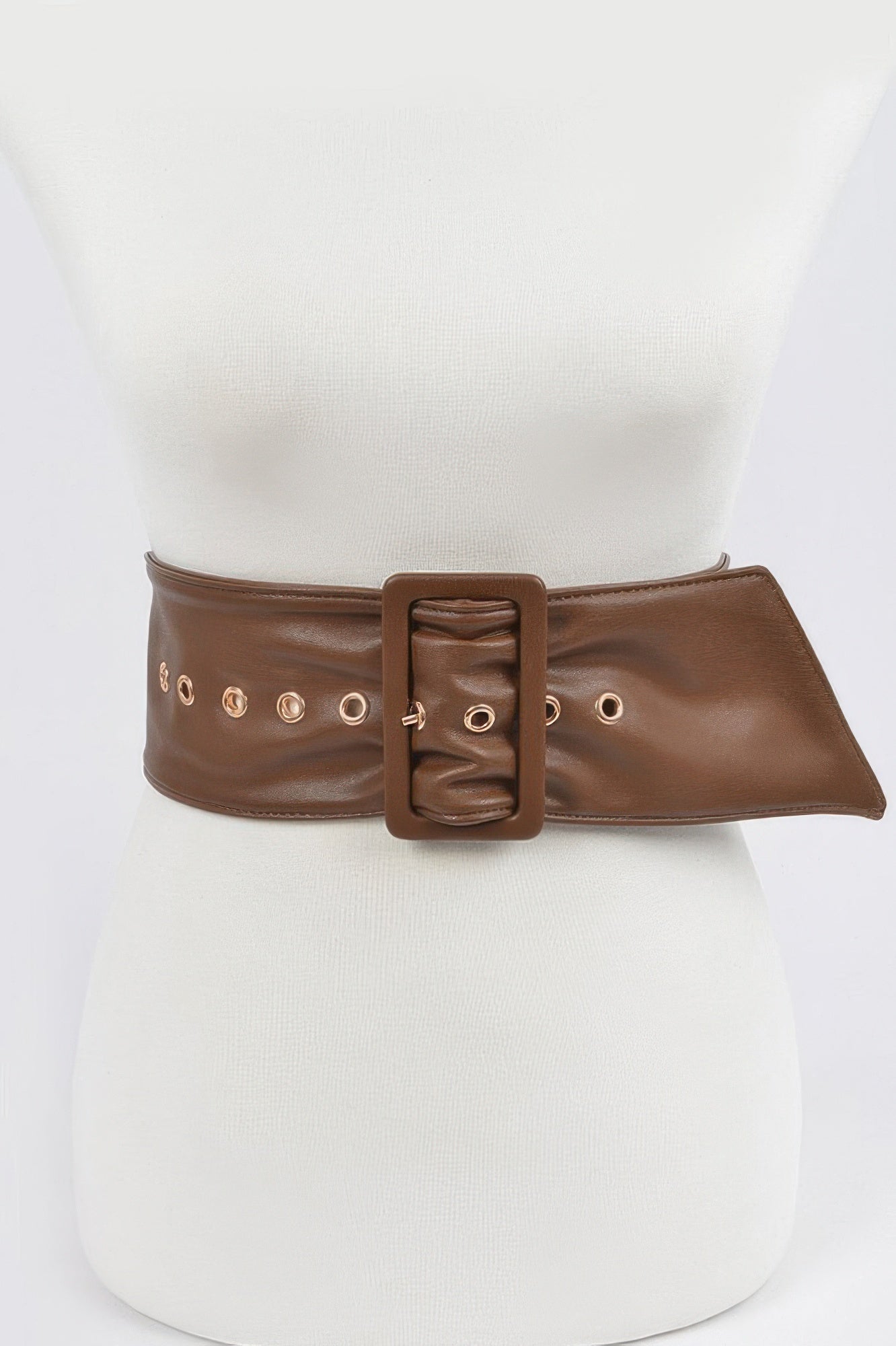 Monotone Leather Buckle Belt