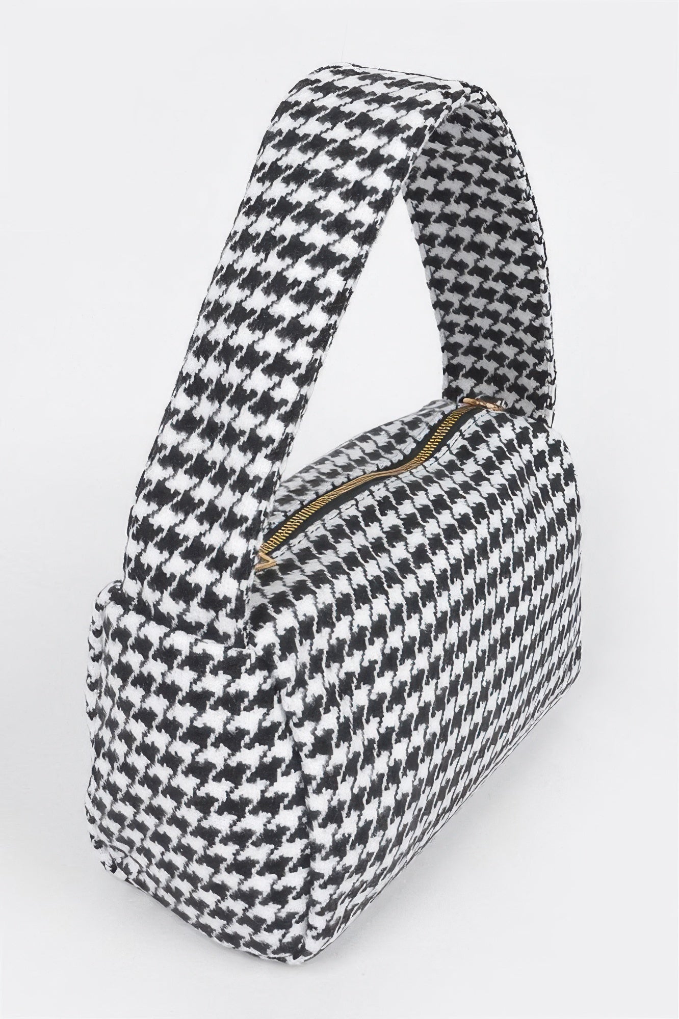 Houndstooth Knit Shoulder Bag