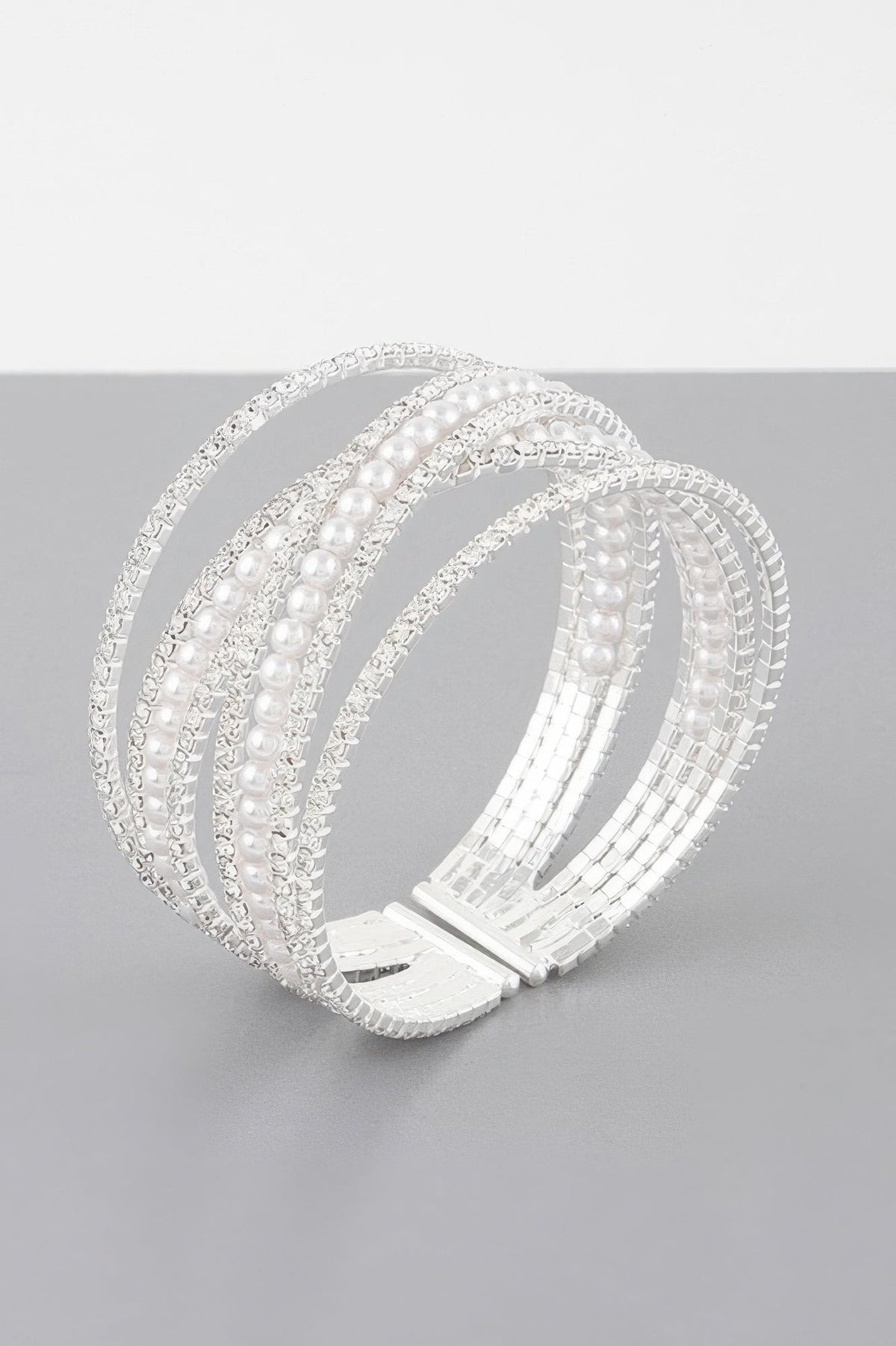 Multi Cross Jewel Cuff Bracelet