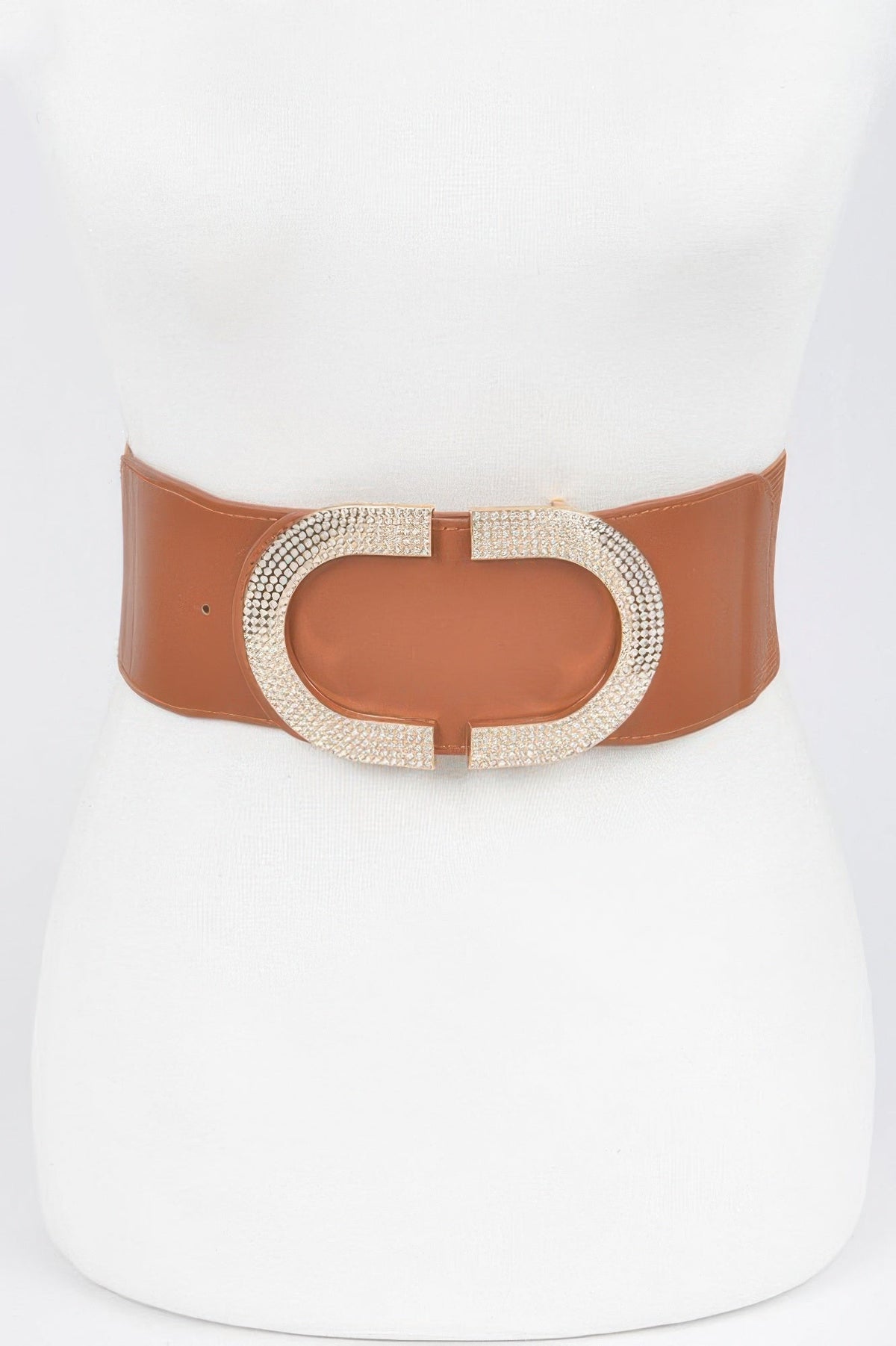 Rhinestone Buckle Stretch Belt