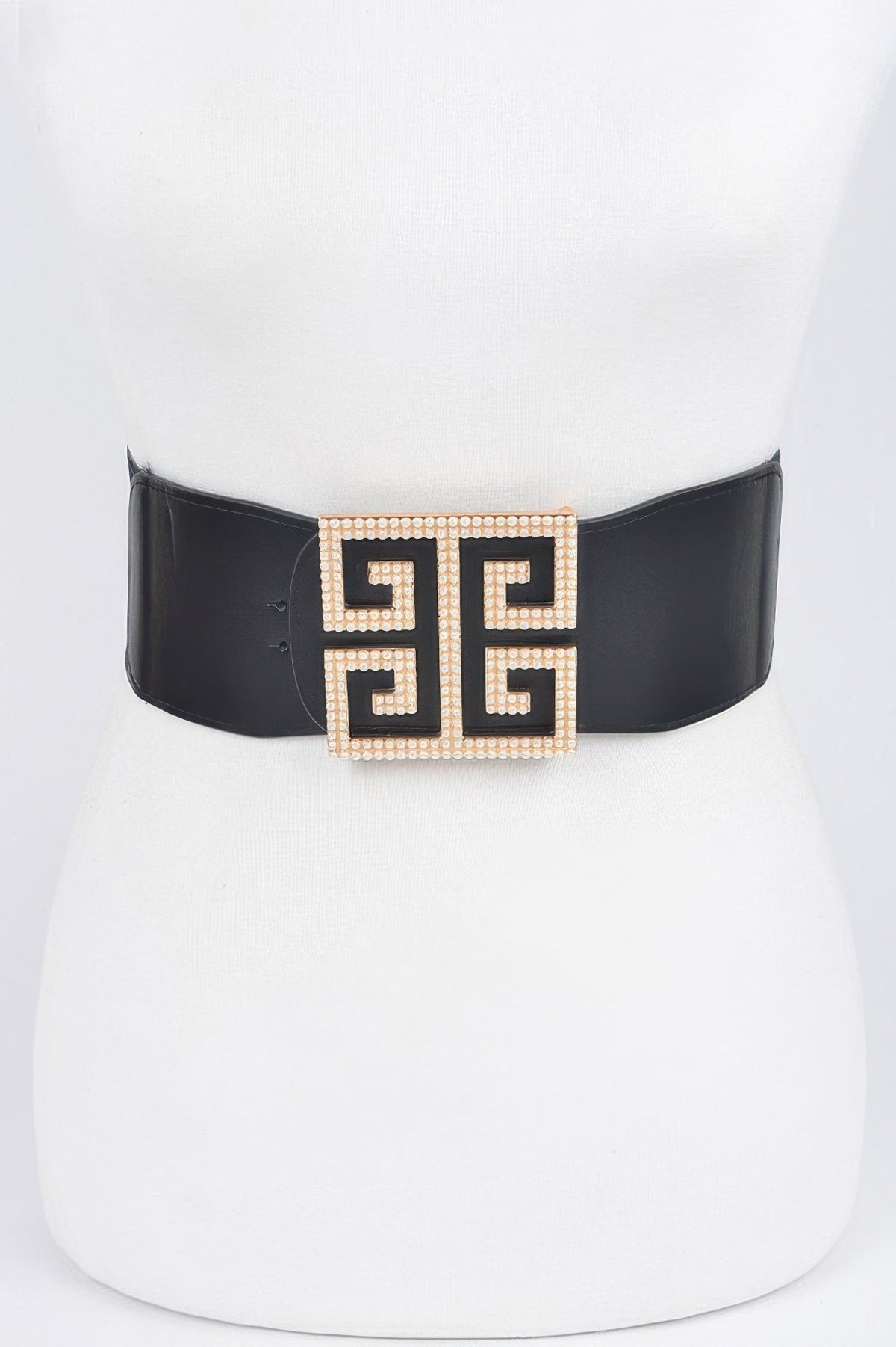 Faux Pearl Buckle Stretch Belt