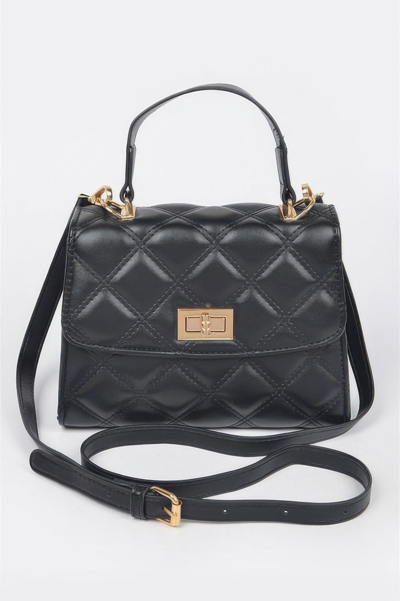 Quilted Top Handle Crossbody Bag