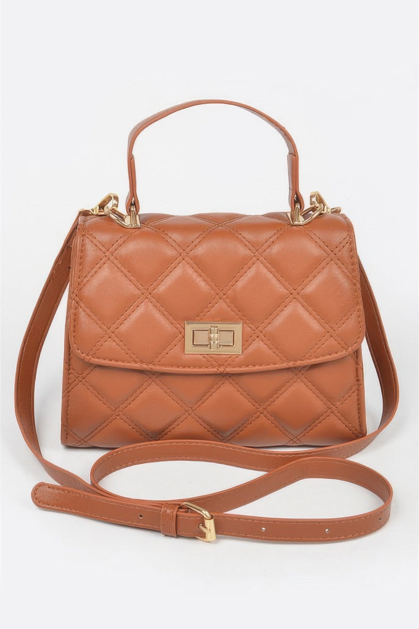 Quilted Top Handle Crossbody Bag