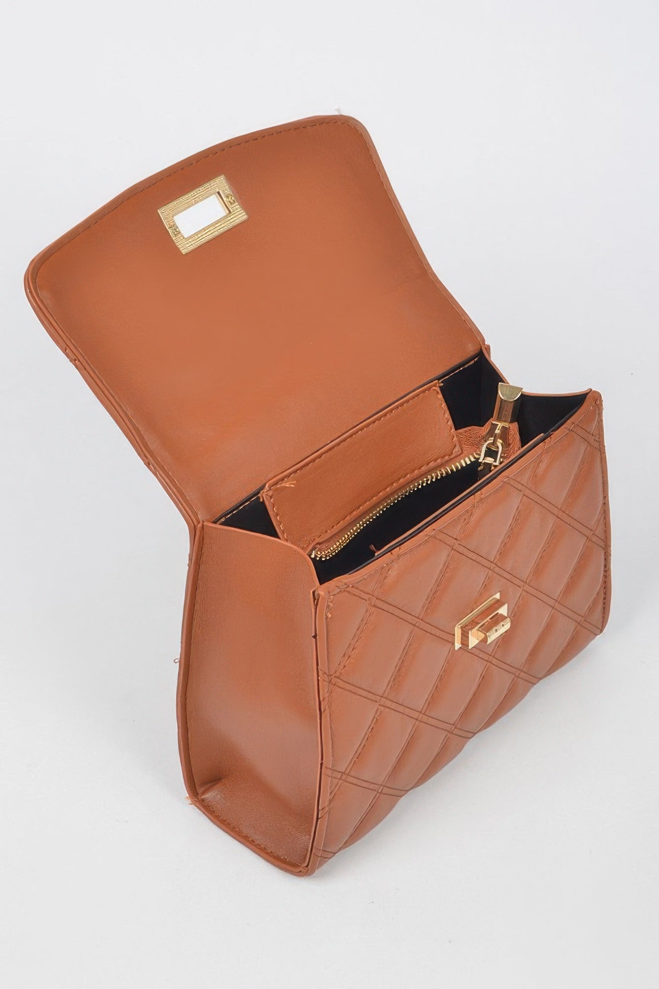 Quilted Top Handle Crossbody Bag