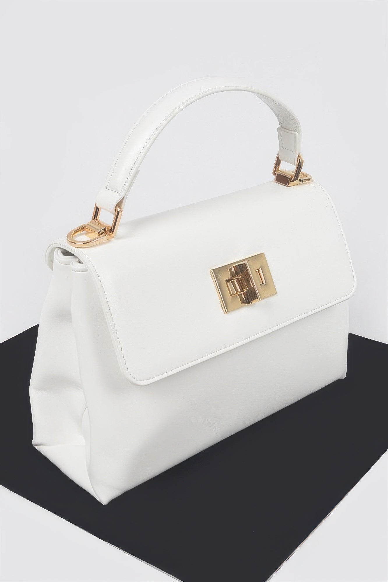 Faux Leather Flap Bag
