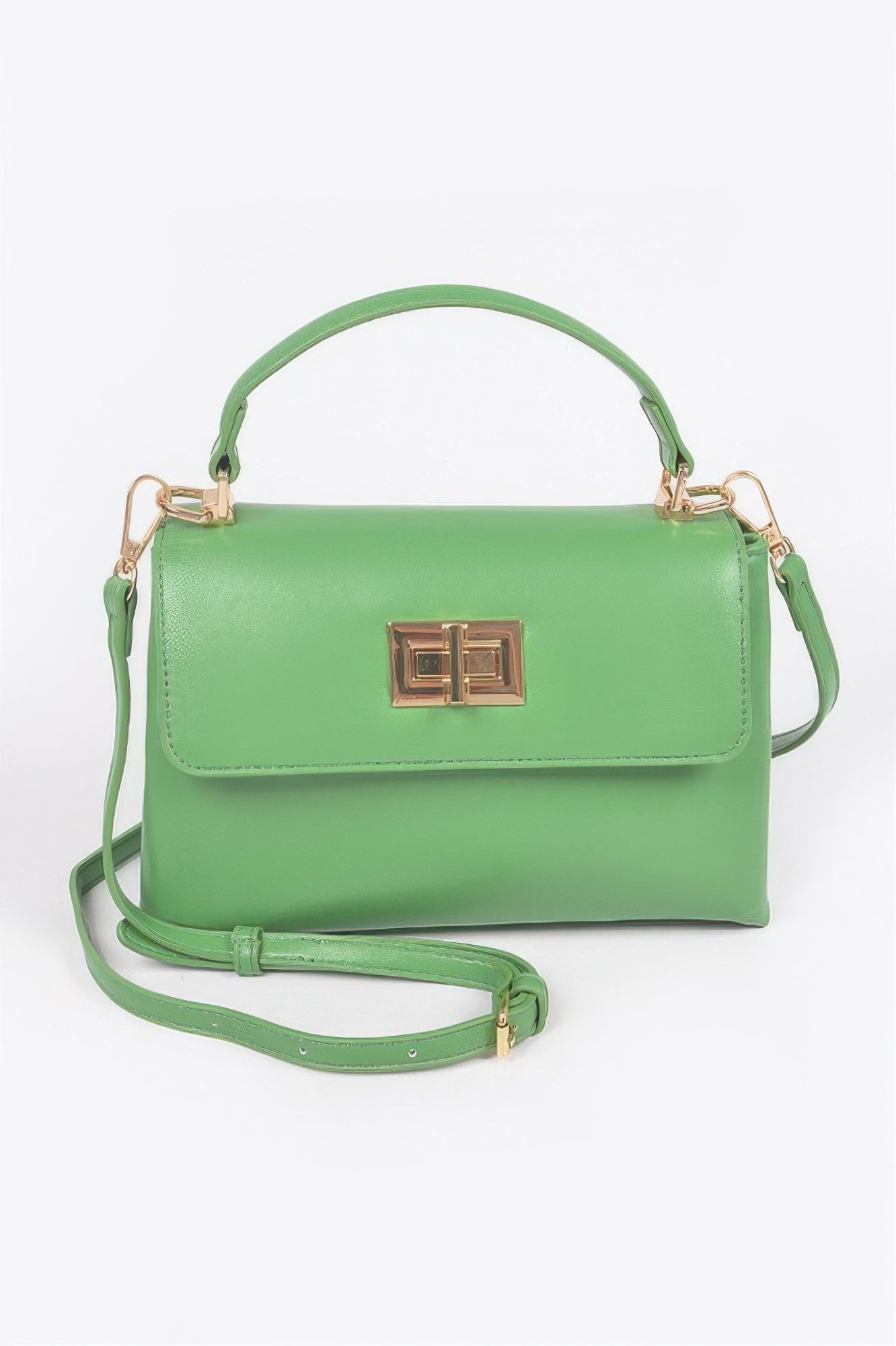 Faux Leather Flap Bag
