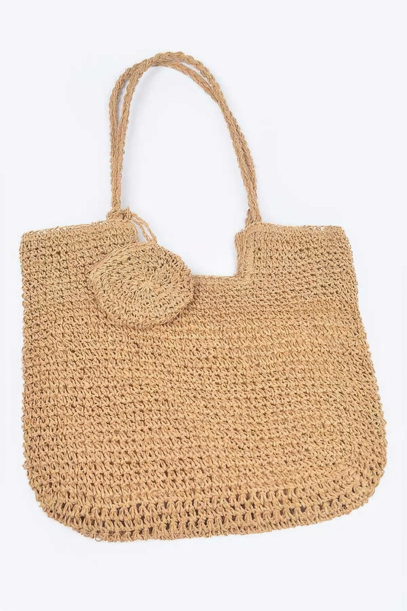Faux Straw Tote Bag