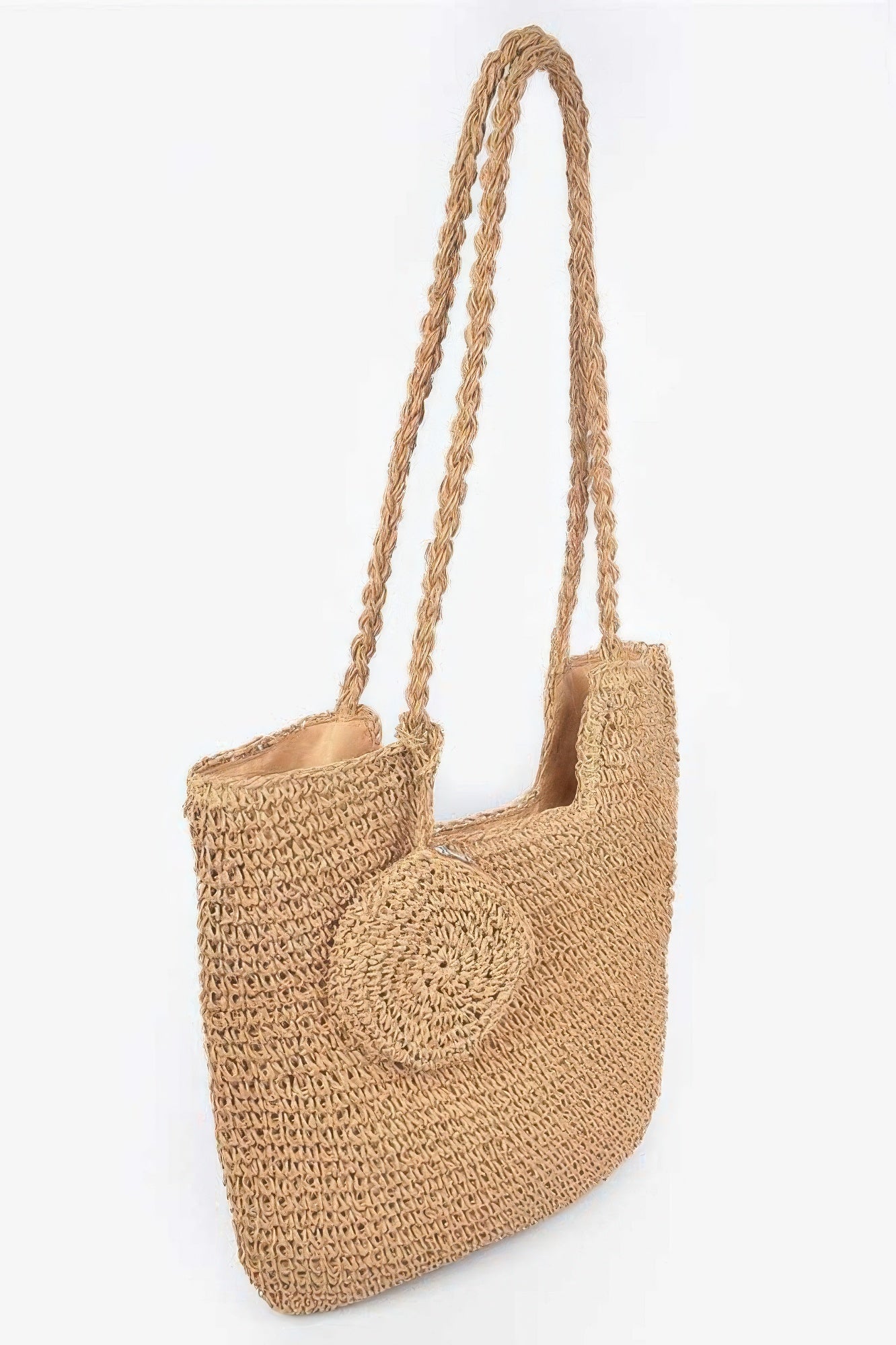 Faux Straw Tote Bag