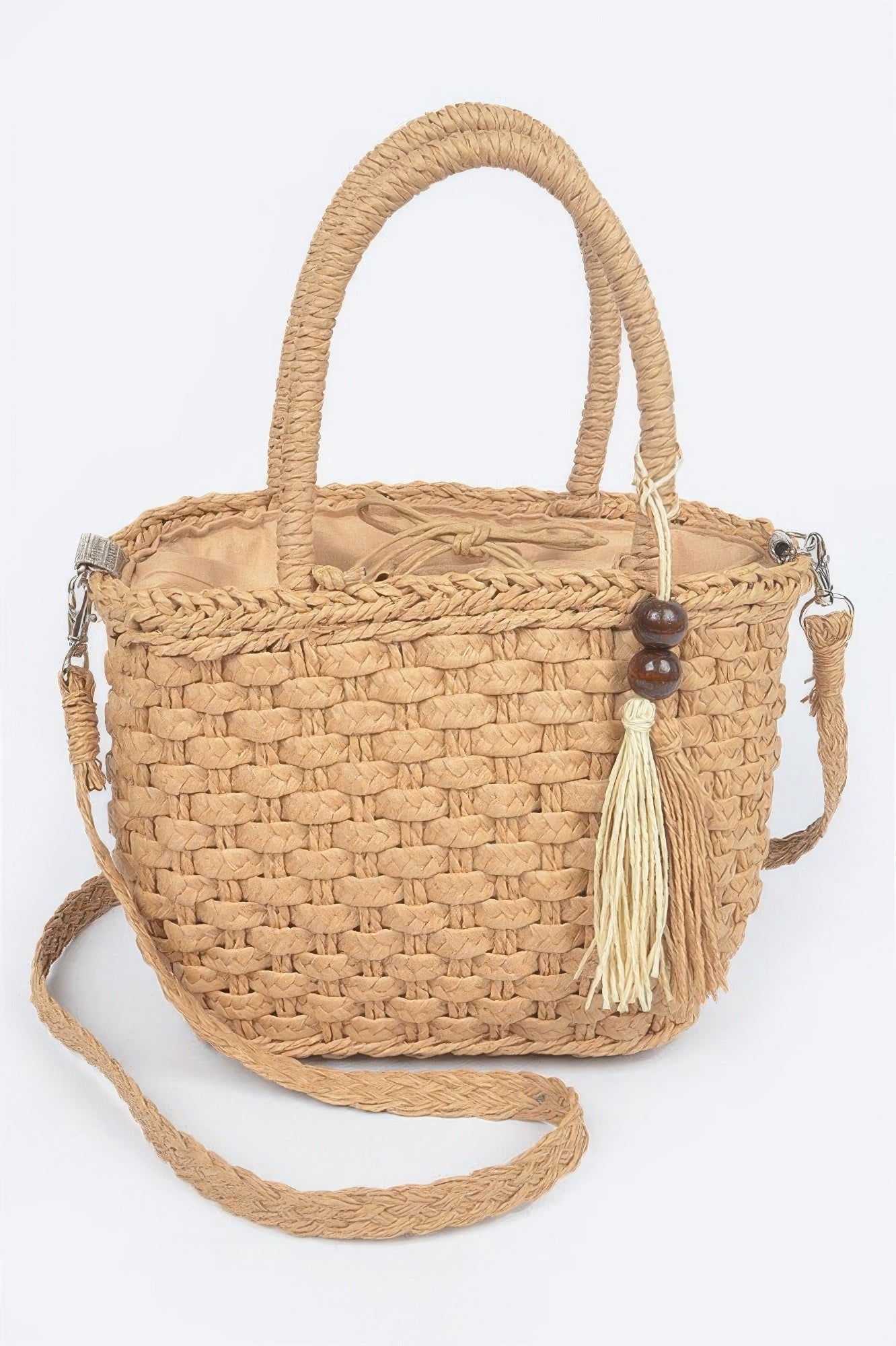 Faux Straw Tote Bag