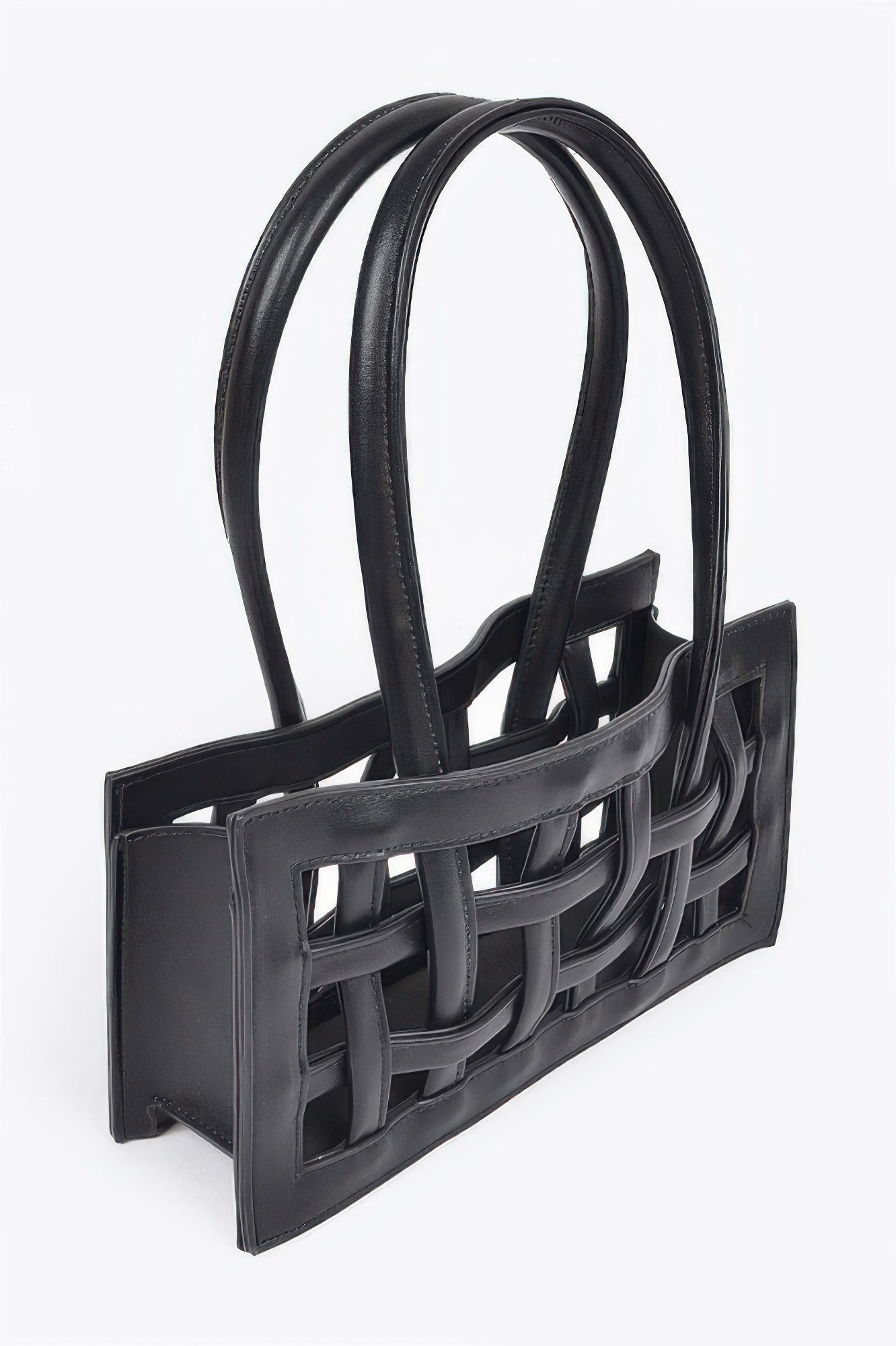 Woven Faux Leather Bag