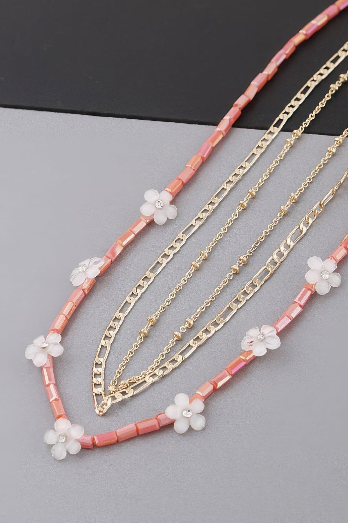 Multi Flower Charms Necklace