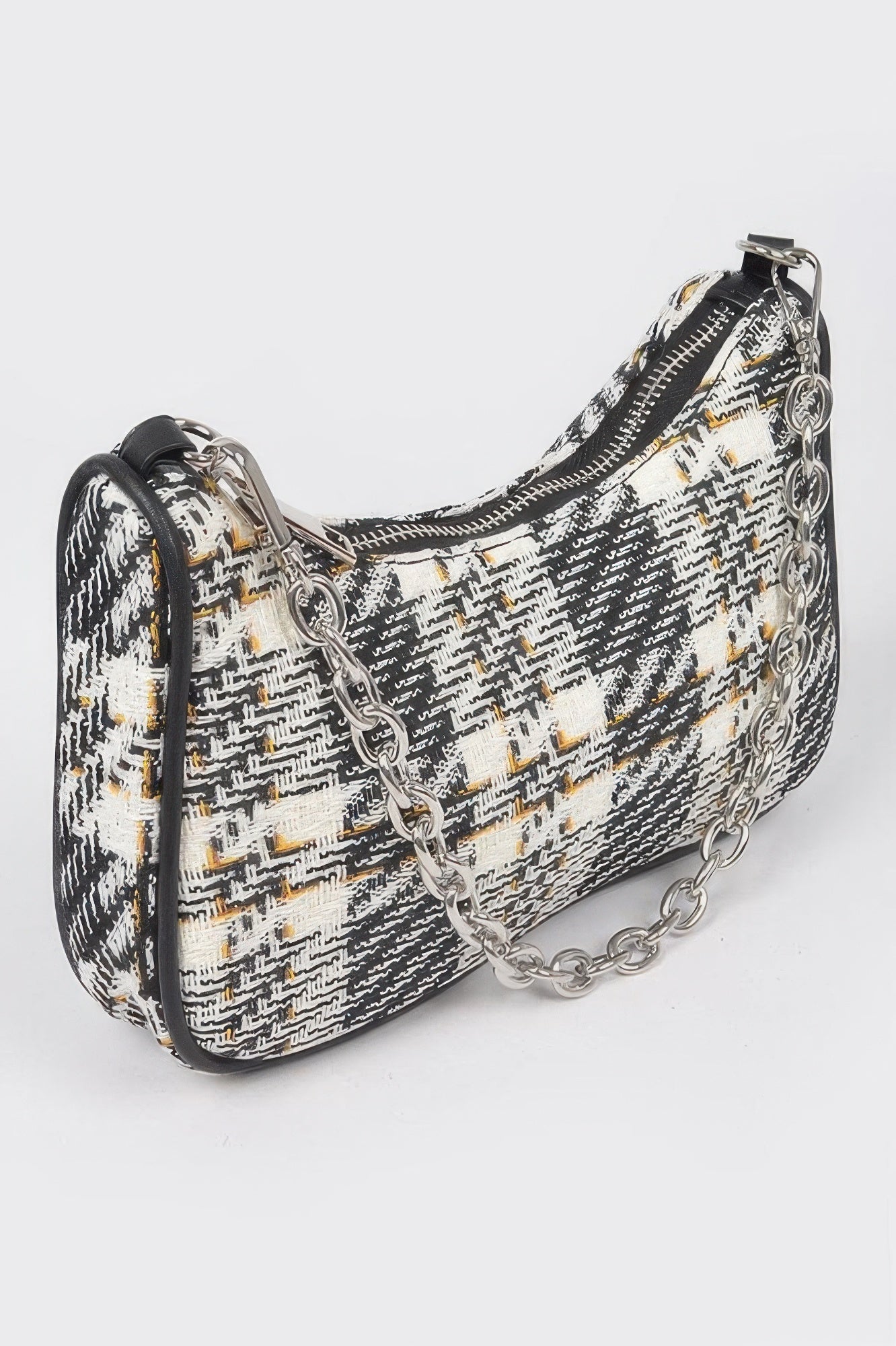 Tweed Plaid Shoulder Bag W/airpod Purse