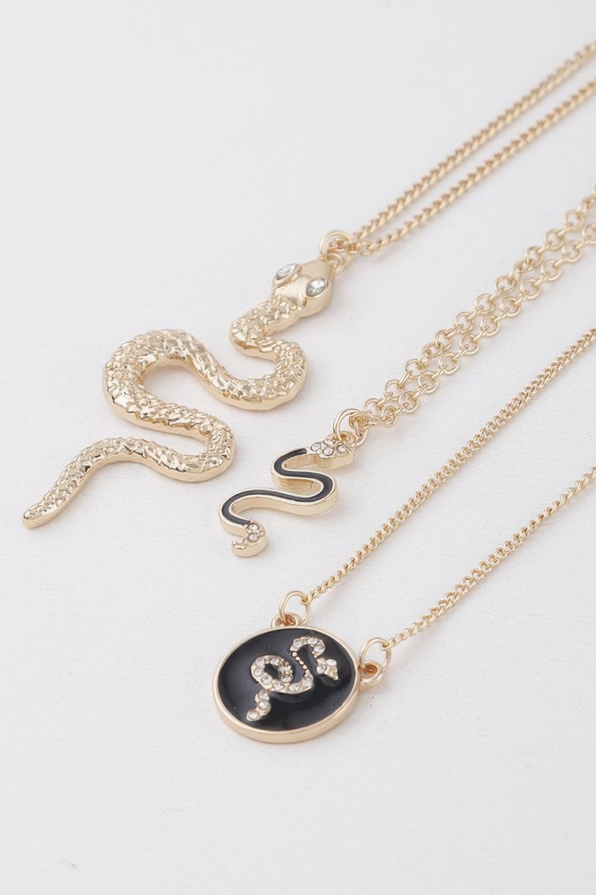 Triple Snake Pendant Necklace