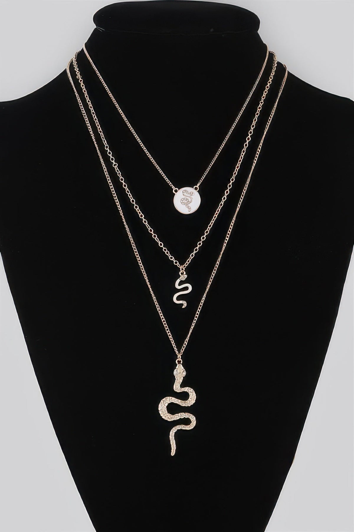 Triple Snake Pendant Necklace