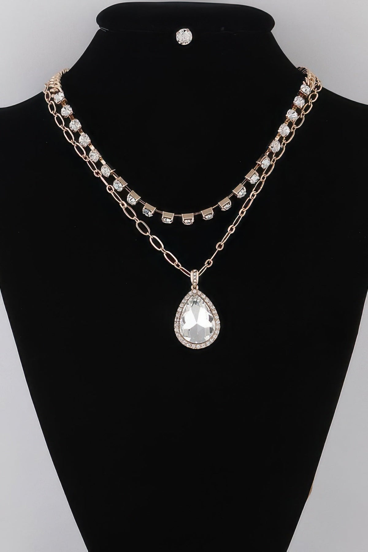 Women's Jeweled Teardrop Pendant Necklace BYMANYC ® New York CONTEMPORARY VIBRANT MODERN JEWELRY - New Collection
