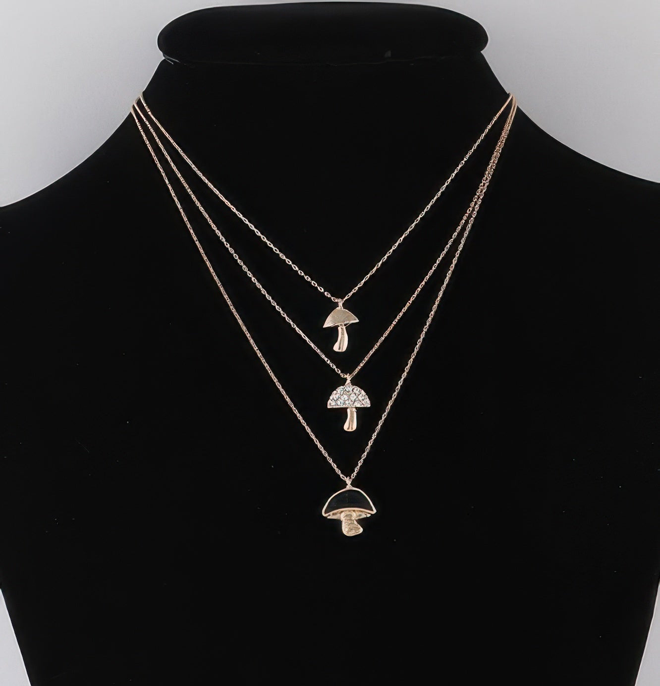 Mushroom Pendant Necklace Set