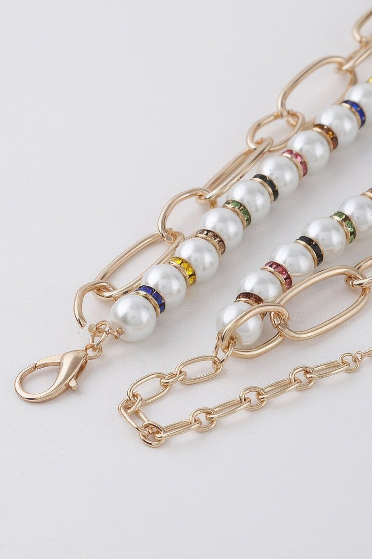 Double Layered Pearl N Chain Necklace