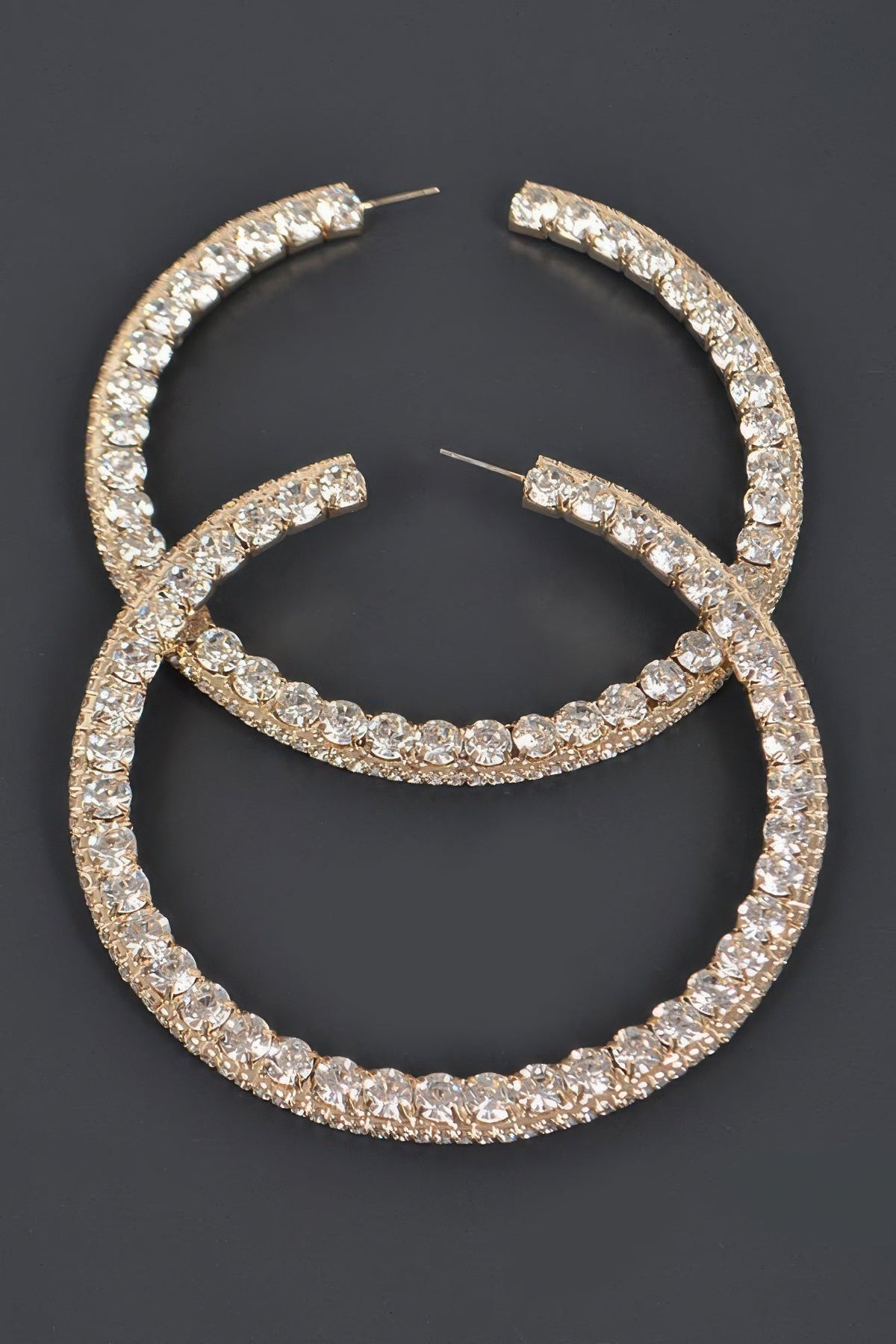 80mm Rhinestone Hoop Earring