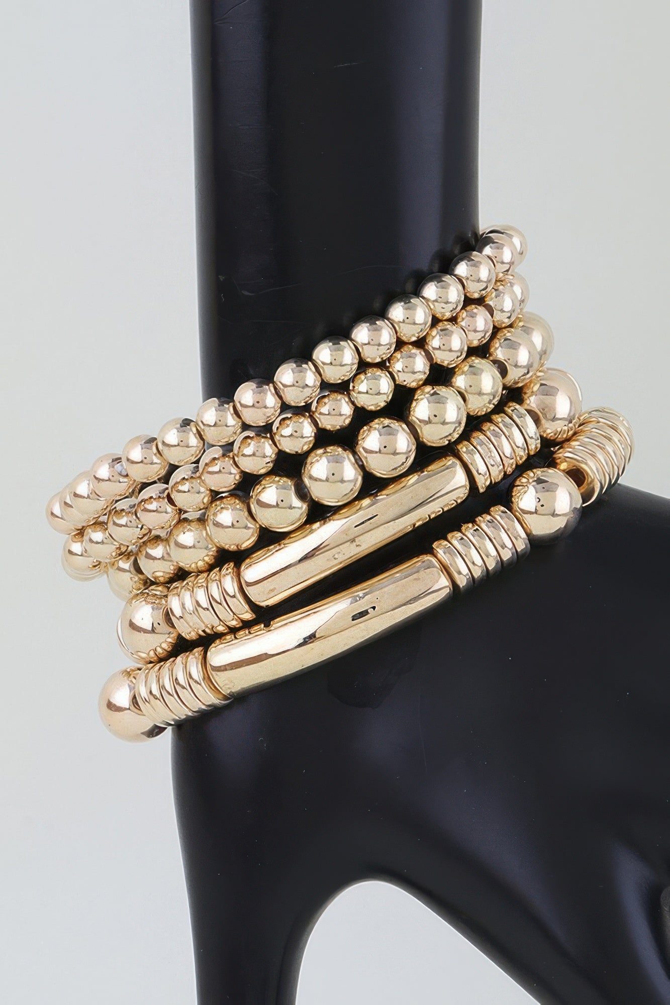 Polished Multi Beaded Tube Bracelet