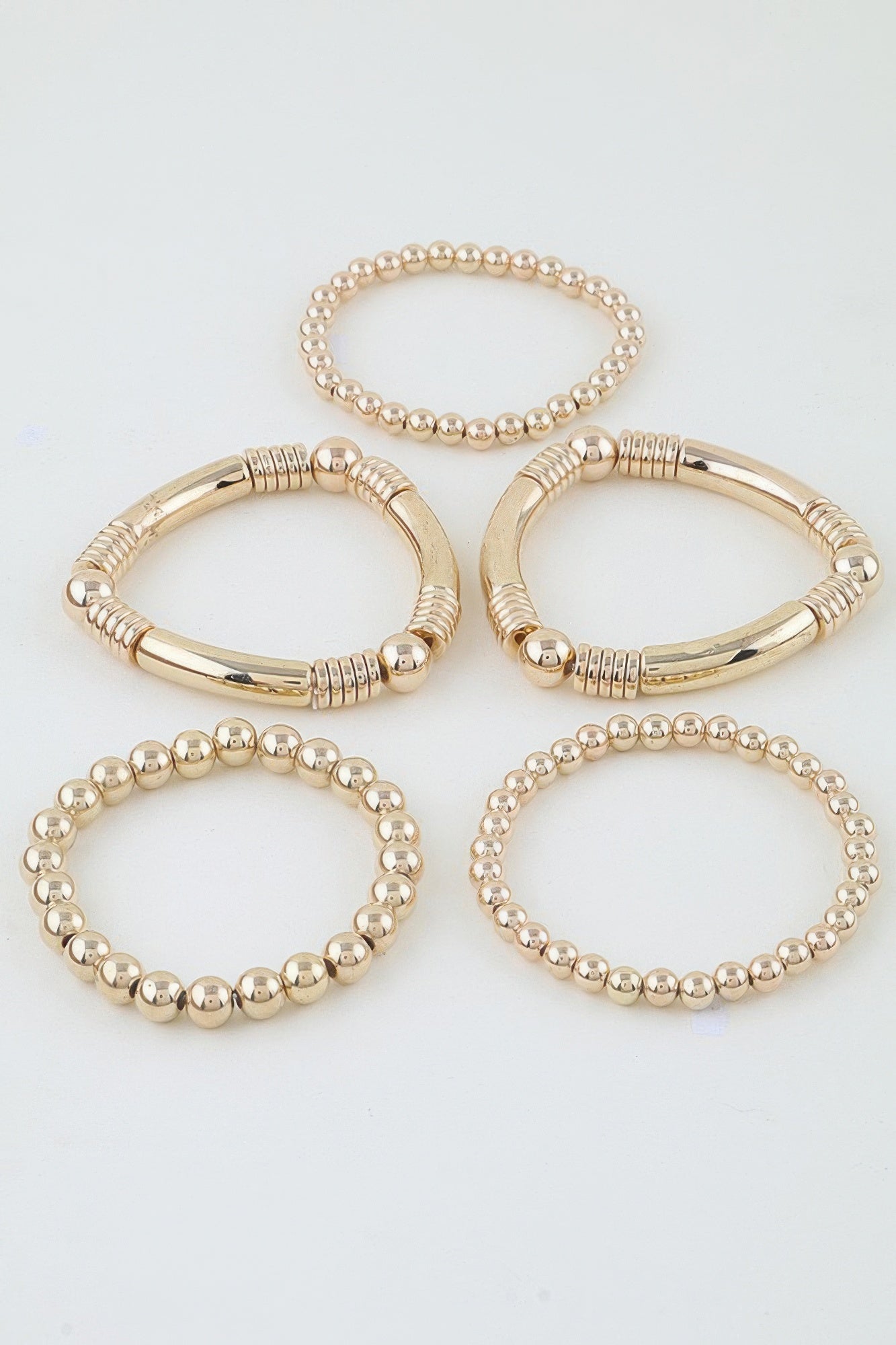 Polished Multi Beaded Tube Bracelet