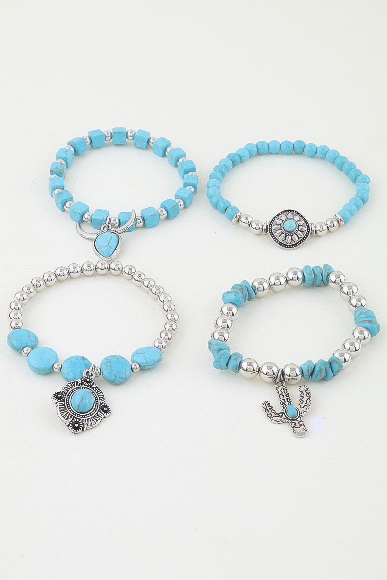 Multi Antique Charm Beaded Bracelet