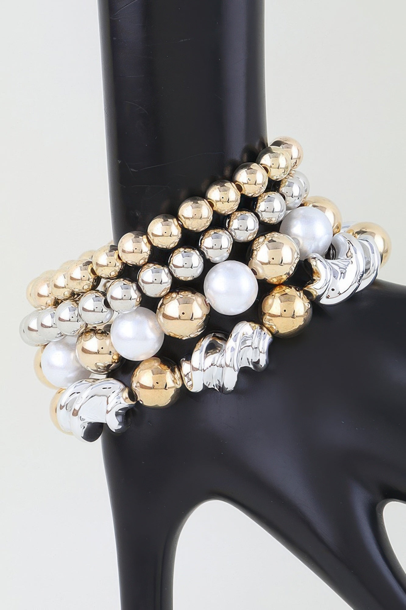 Two Toned Twist Beaded Bracelet