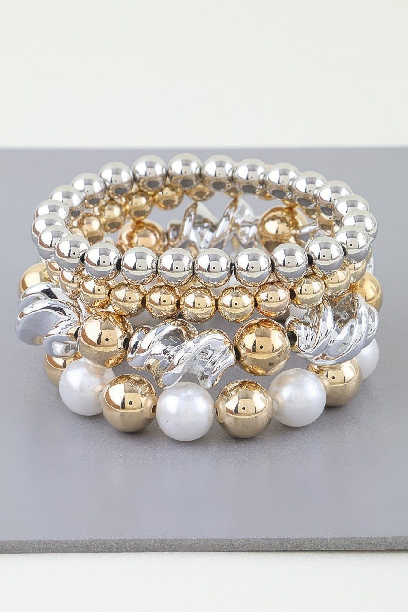 Two Toned Twist Beaded Bracelet
