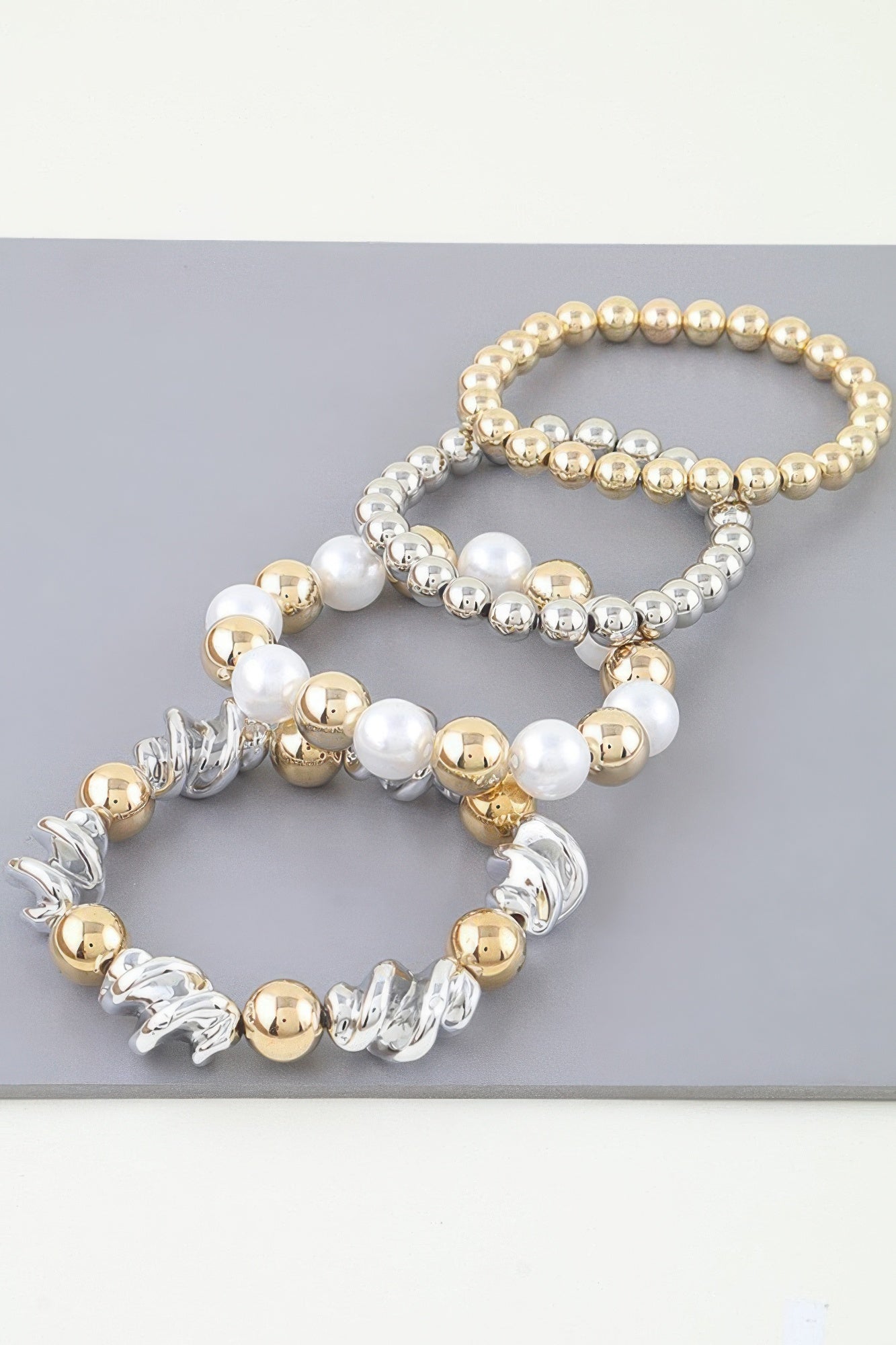 Two Toned Twist Beaded Bracelet