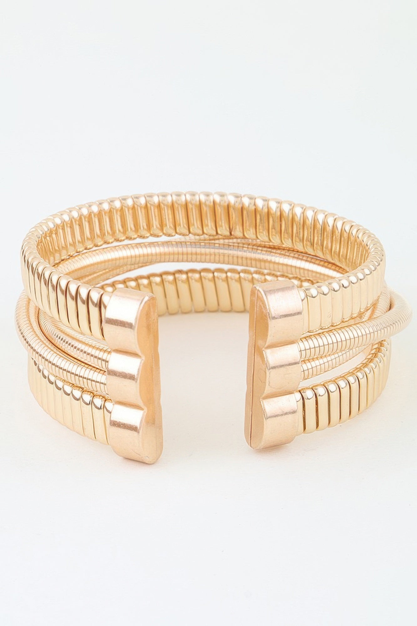 Multi Polished Box Cuff Bracelet