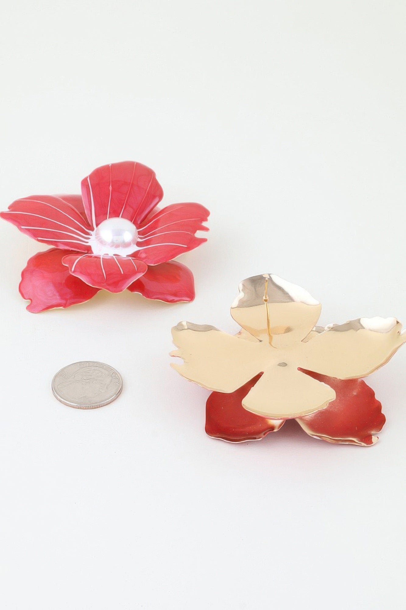 Blooming Marble Flower Stud Earrings