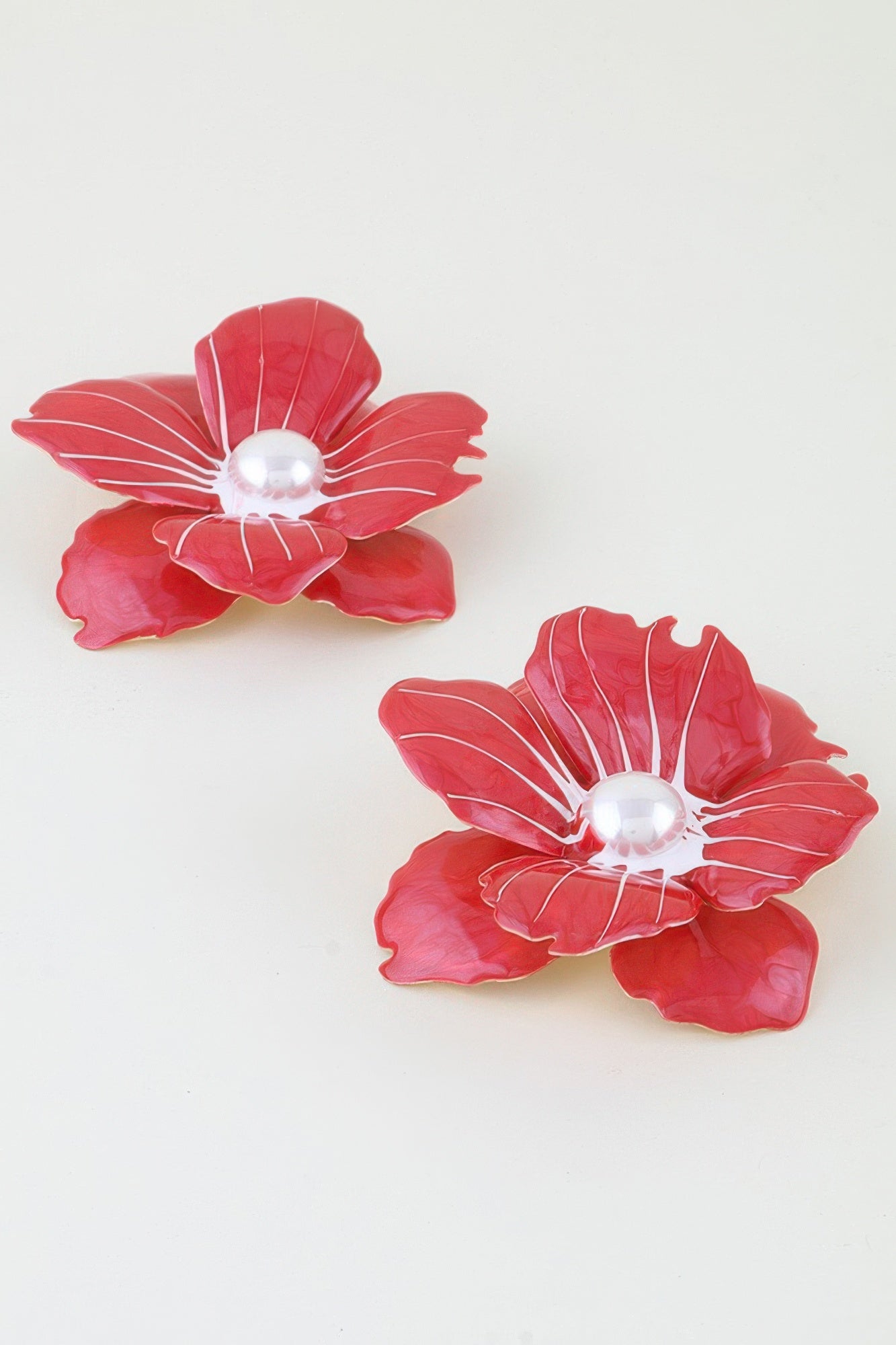 Blooming Marble Flower Stud Earrings