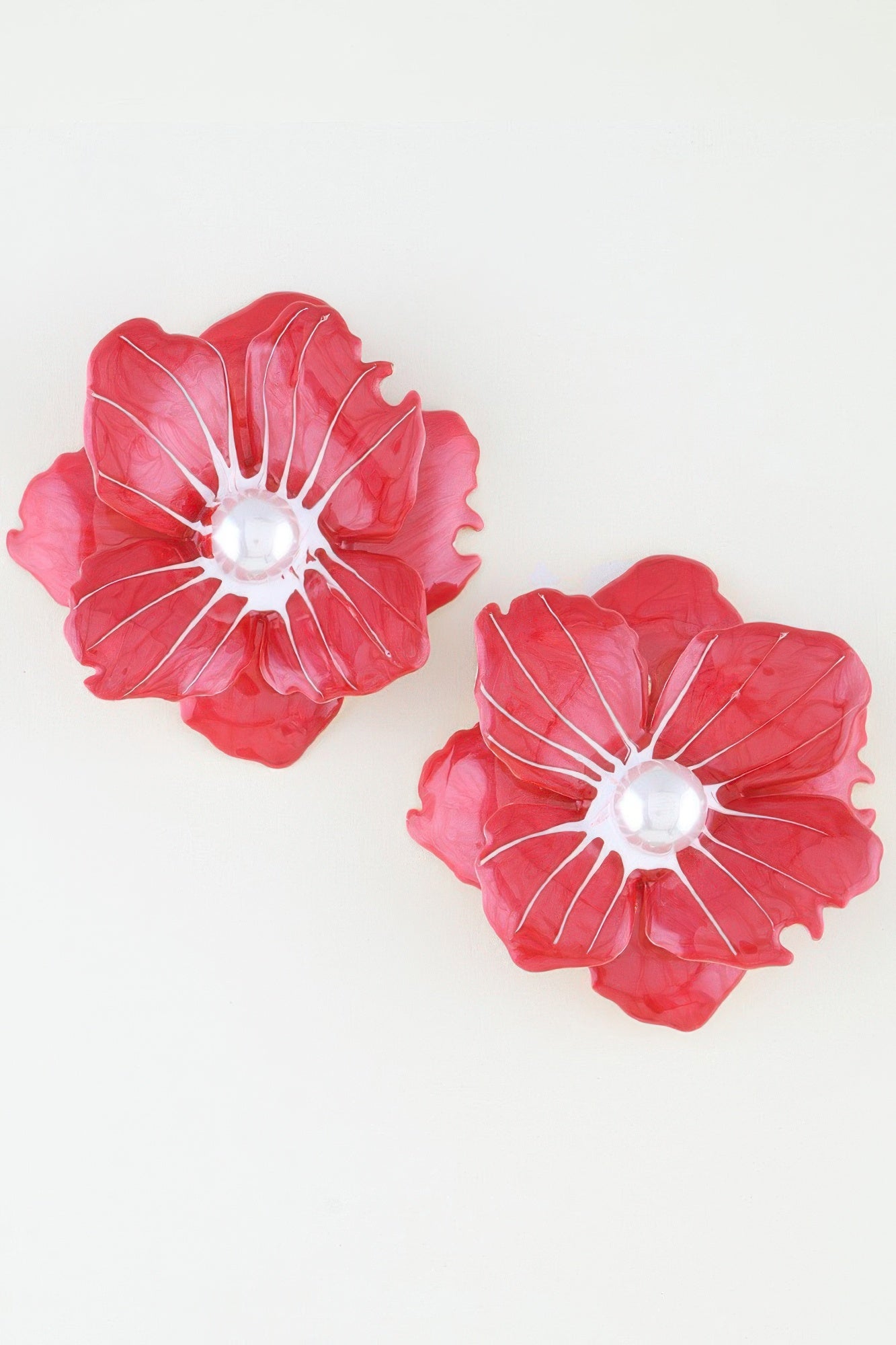 Blooming Marble Flower Stud Earrings