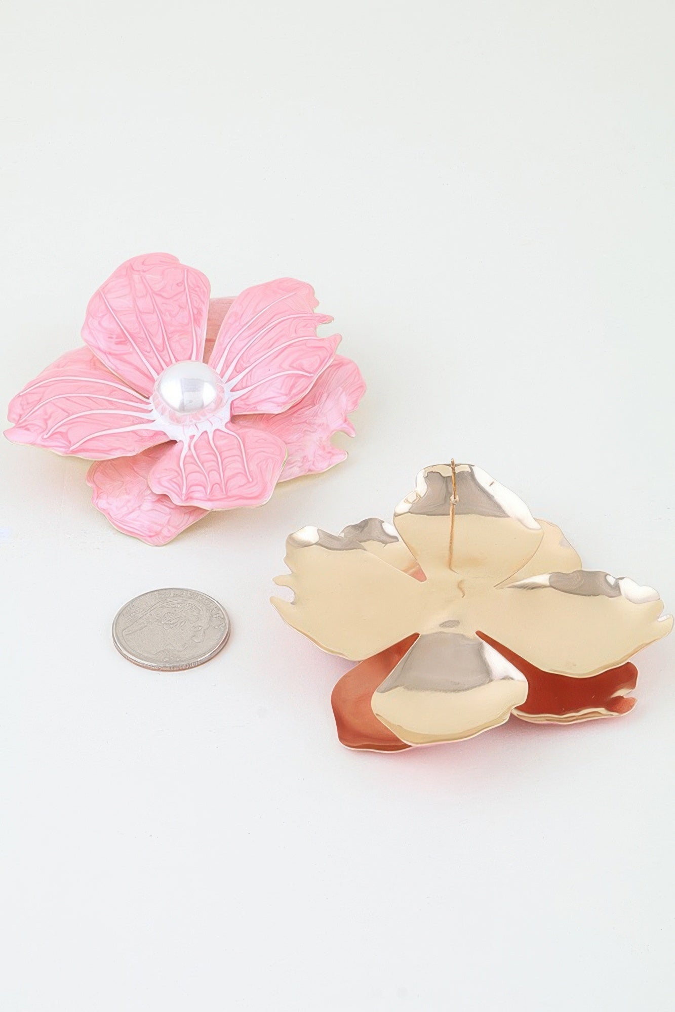 Blooming Marble Flower Stud Earrings