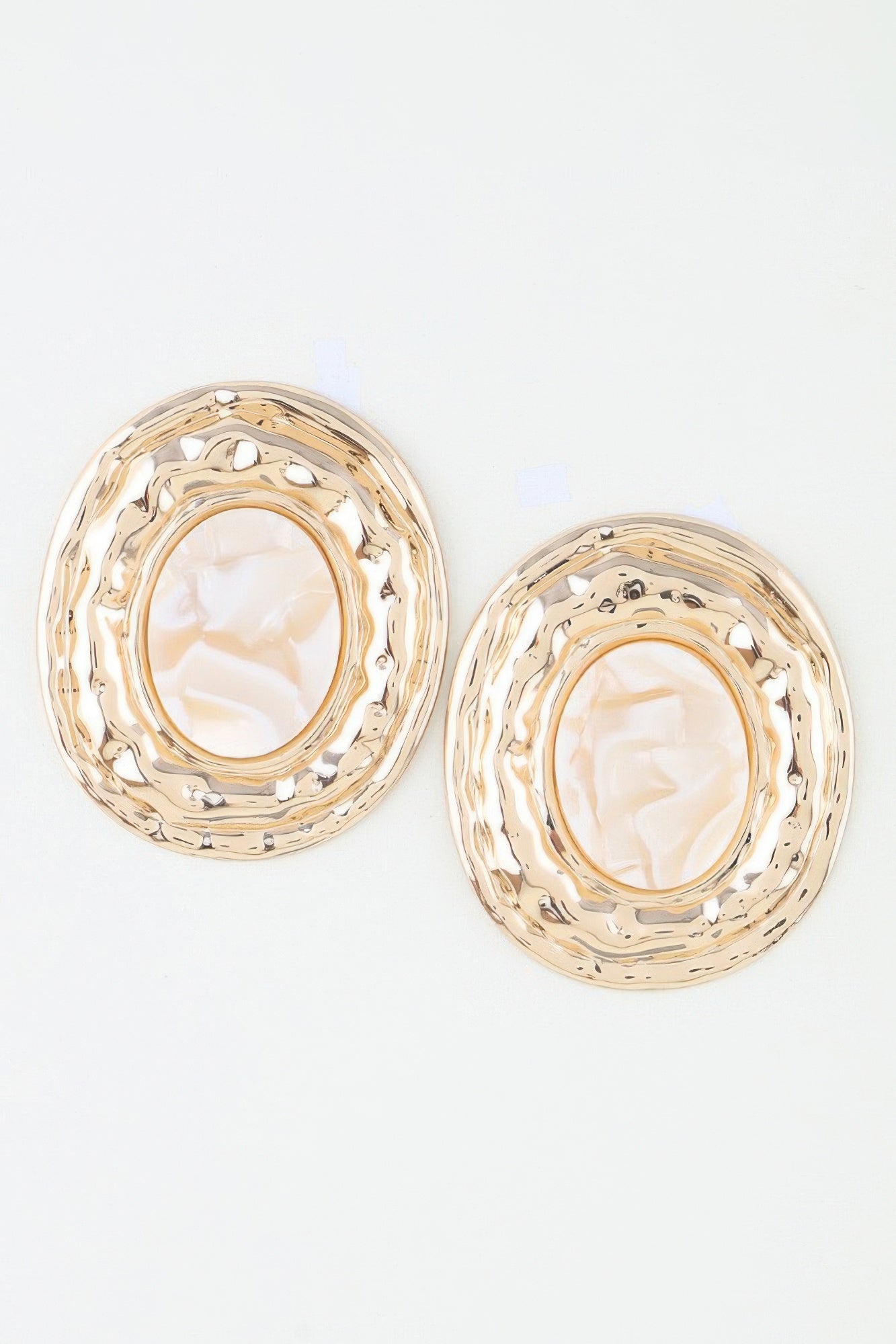 Hammered Marble Disc Earrings