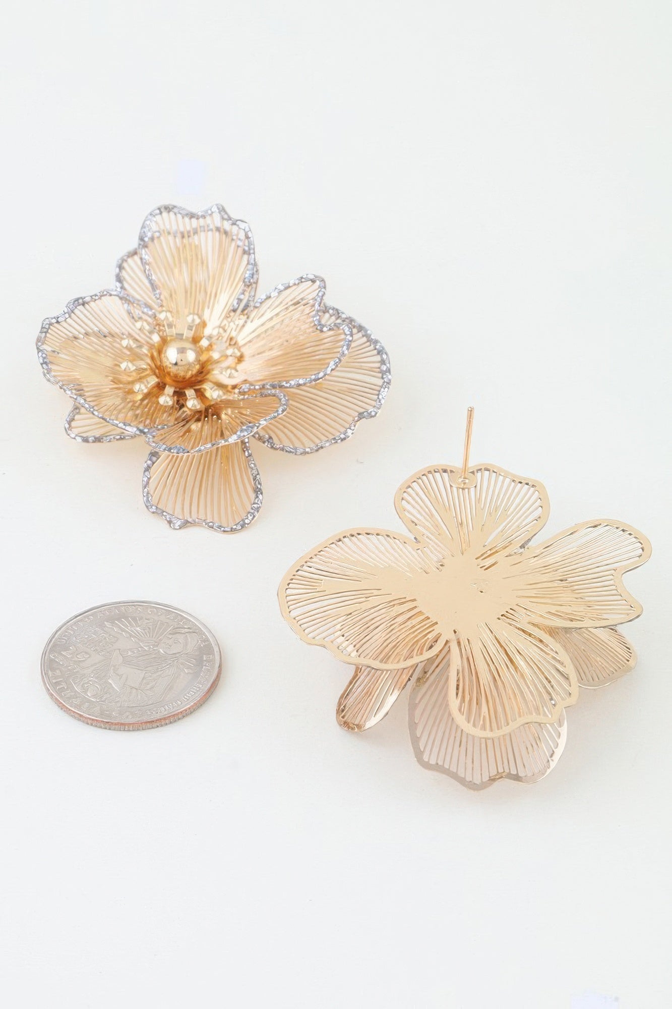 Delicate Glitter Blooming Flower Earrings