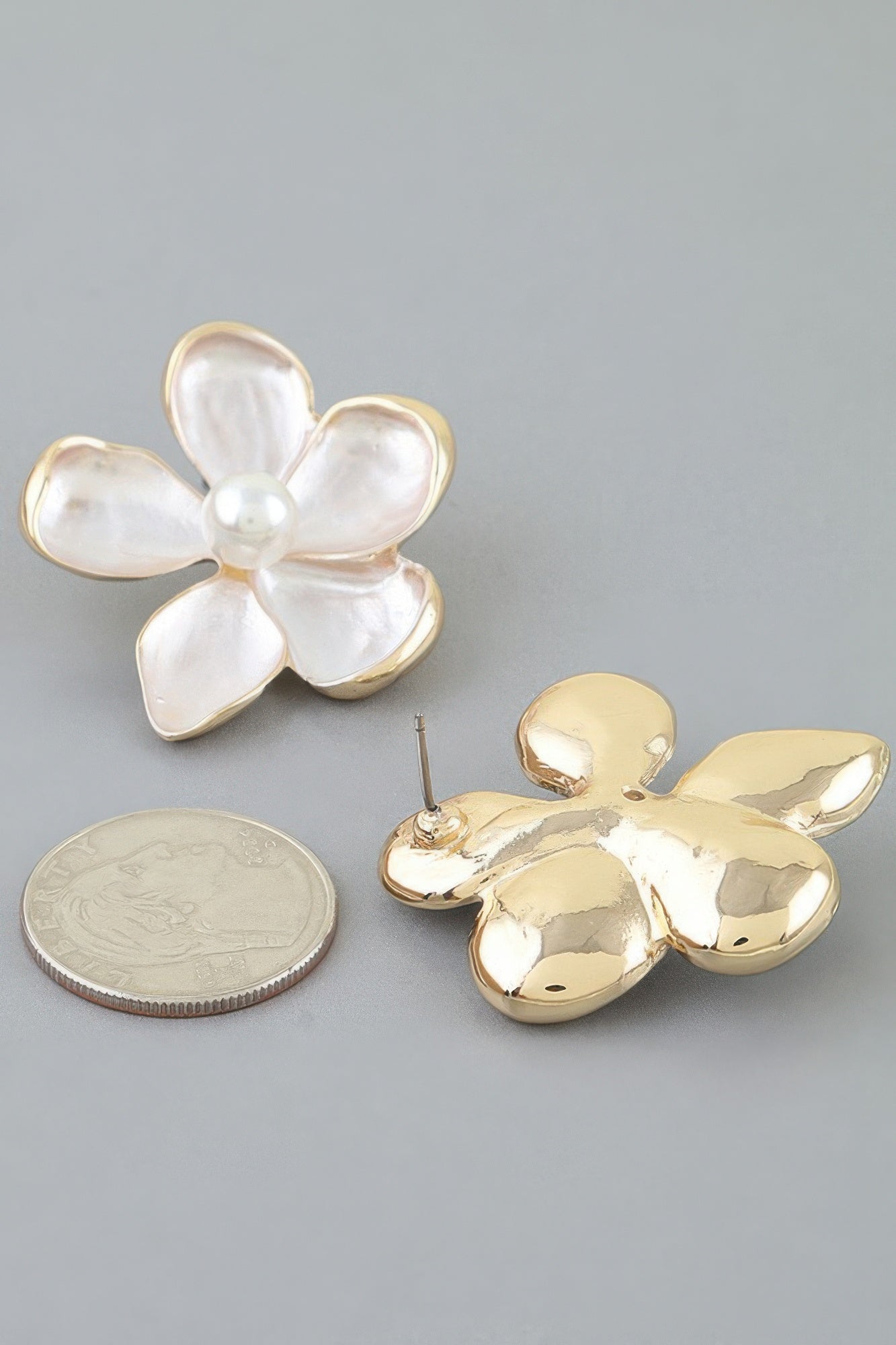 Marble Stone Flower Earrings