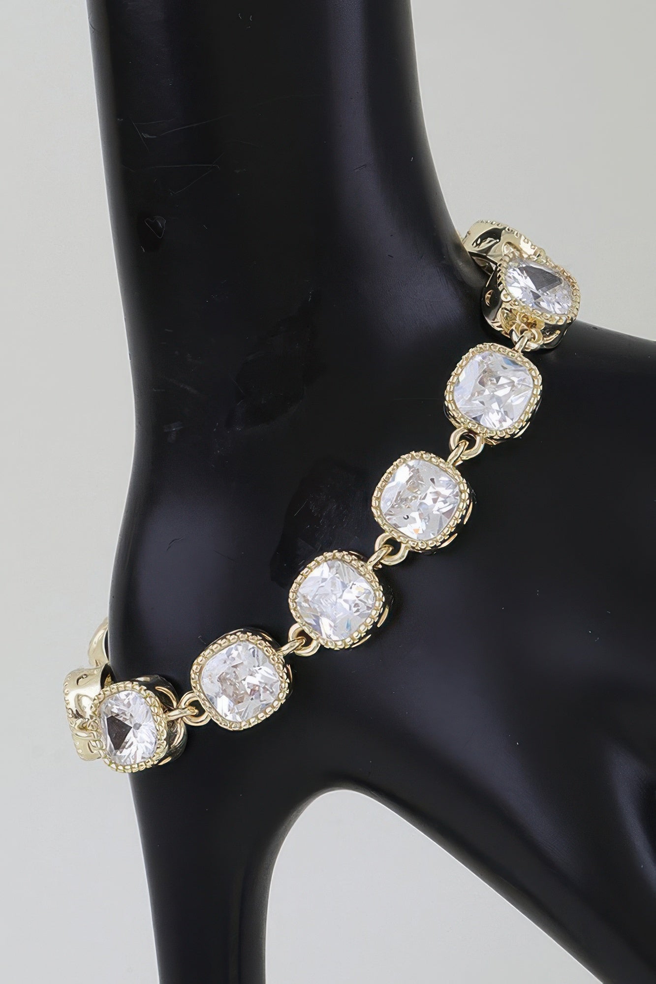 Cubic Zirconia Toggle Chain Bracelet
