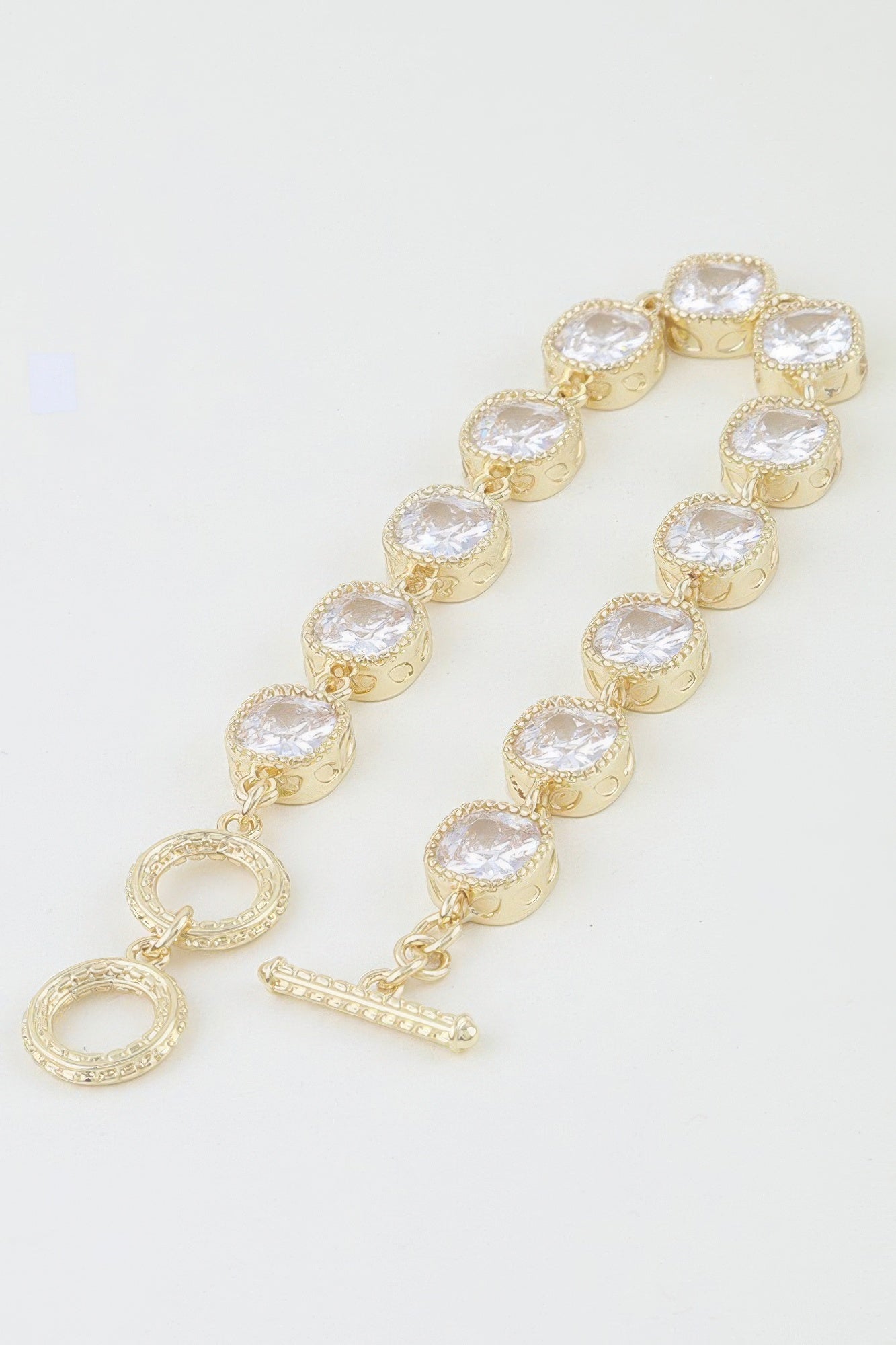 Cubic Zirconia Toggle Chain Bracelet