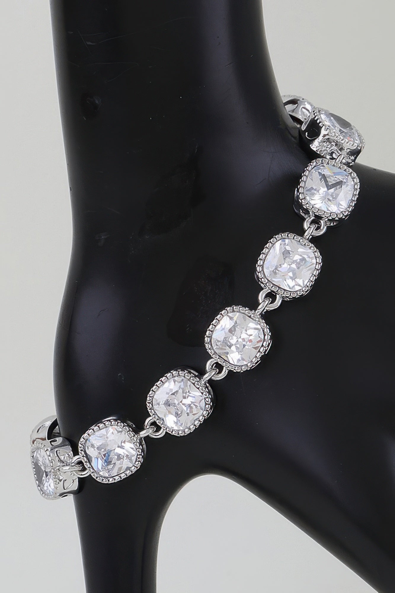 Cubic Zirconia Toggle Chain Bracelet