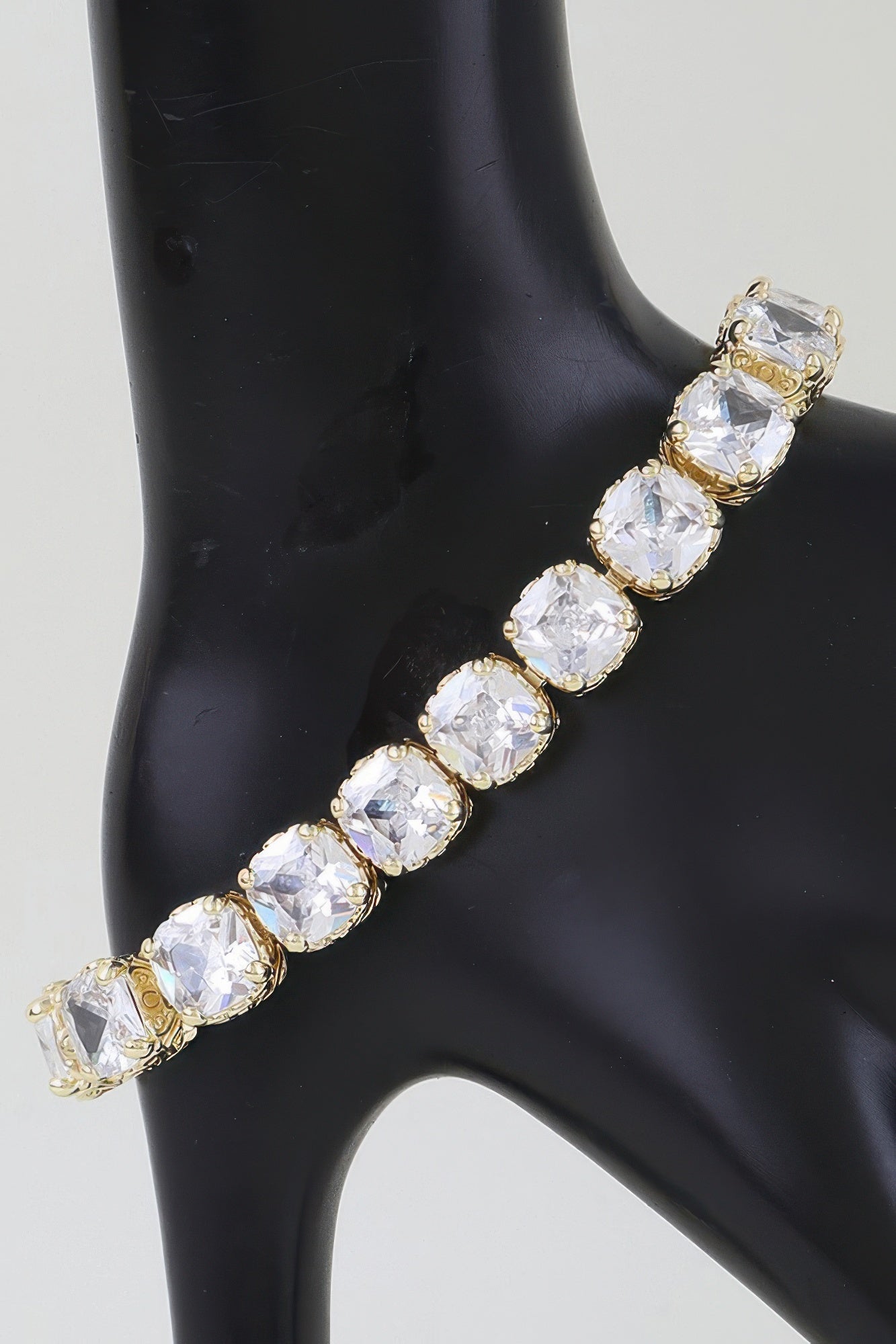 Cubic Zirconia Rhinestone Cuff Bracelet