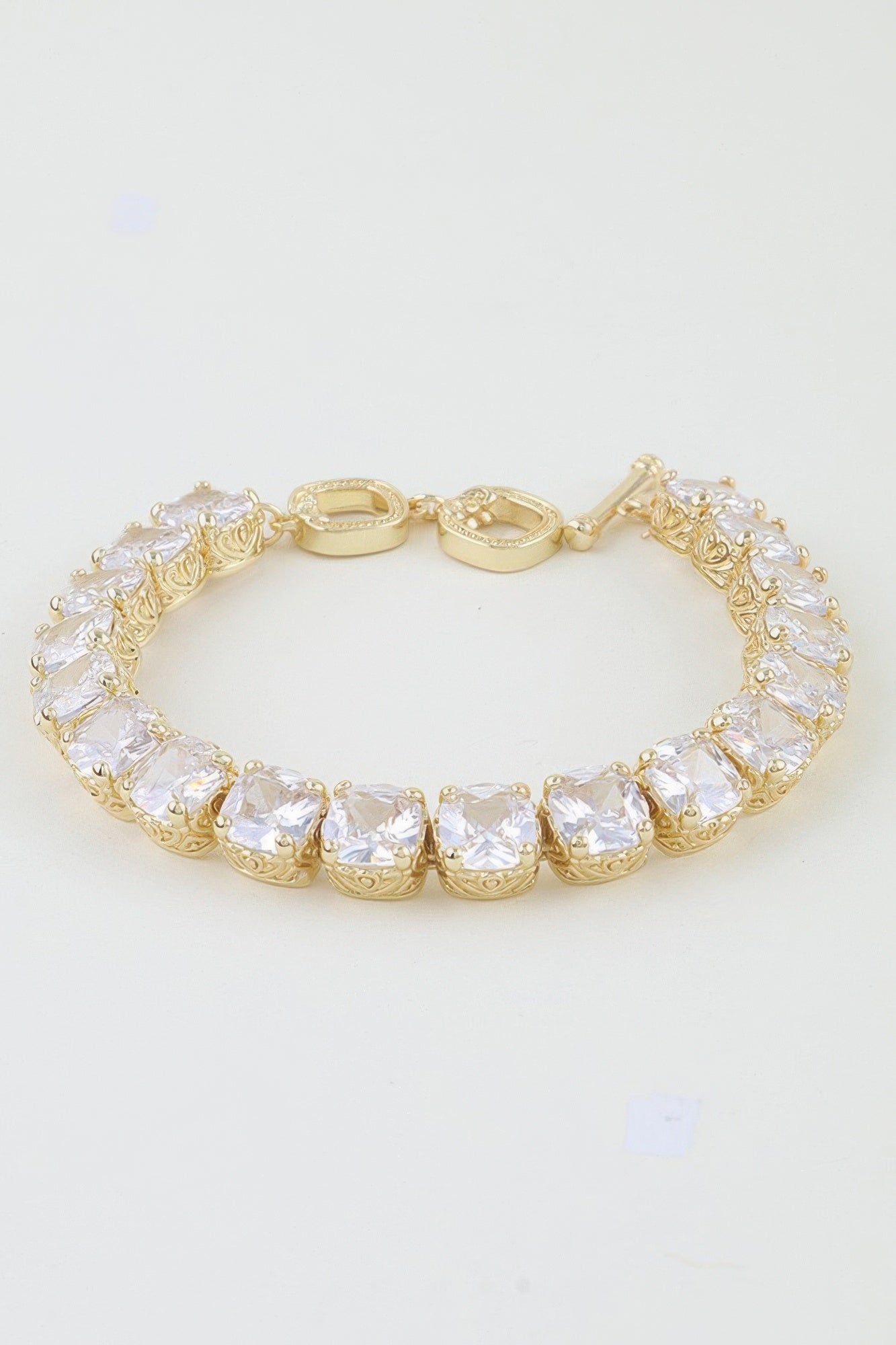 Cubic Zirconia Rhinestone Cuff Bracelet